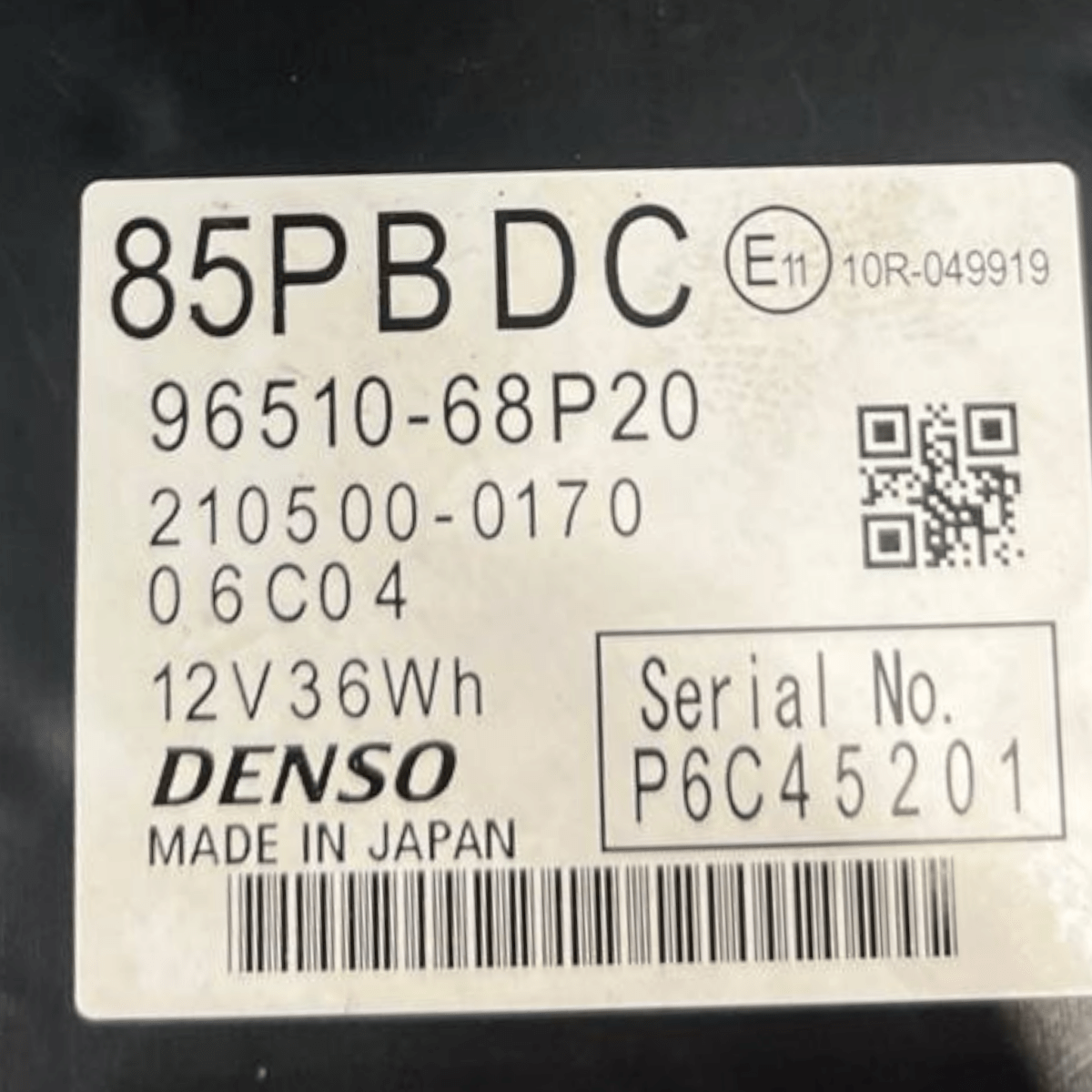 Battery Pack Suzuki Ignis III 1.2 Petrol - Hybrid (2016 - ) cod: 96510 - 68P20 - F&P CRASH SRLS - Used Parts