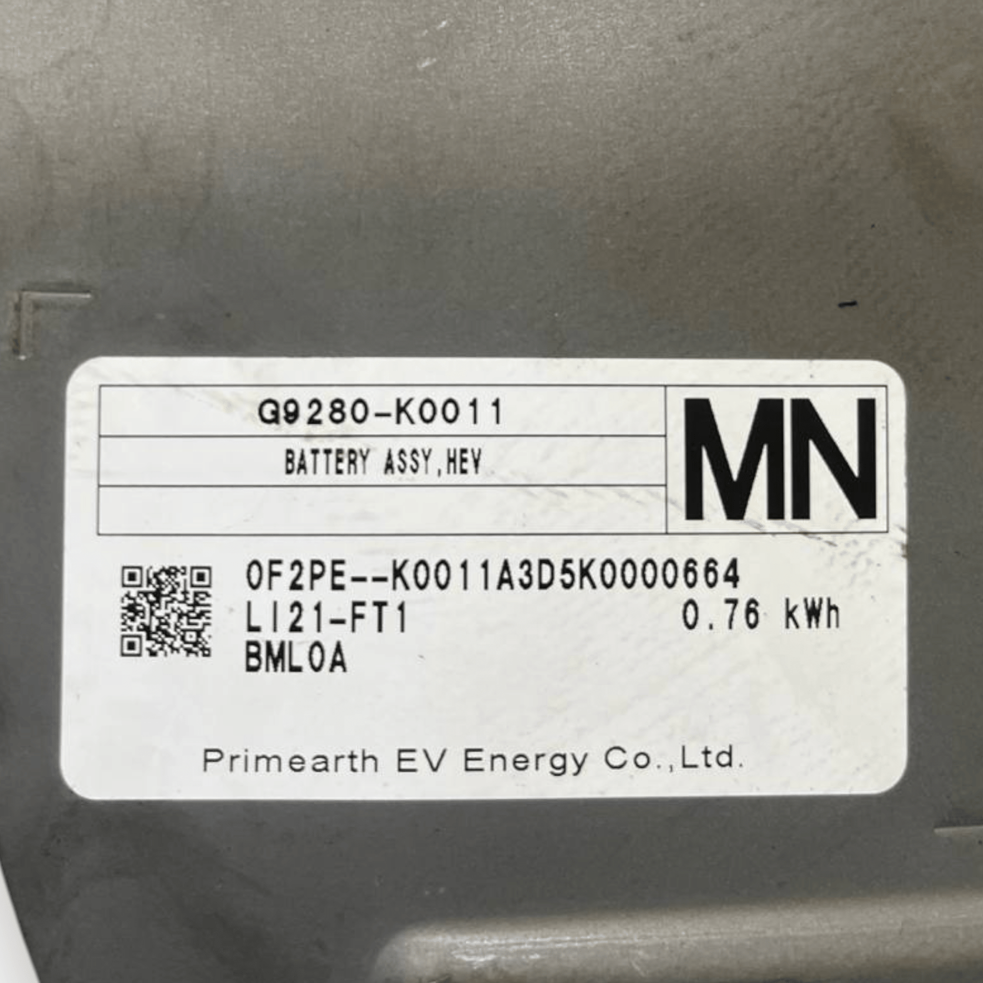 Pacco Batteria Toyota Yaris Cross 1.5 Benzina - Hybrid (2020 - ) cod: G9280 - K0011 - F&P CRASH SRLS - Ricambi Usati