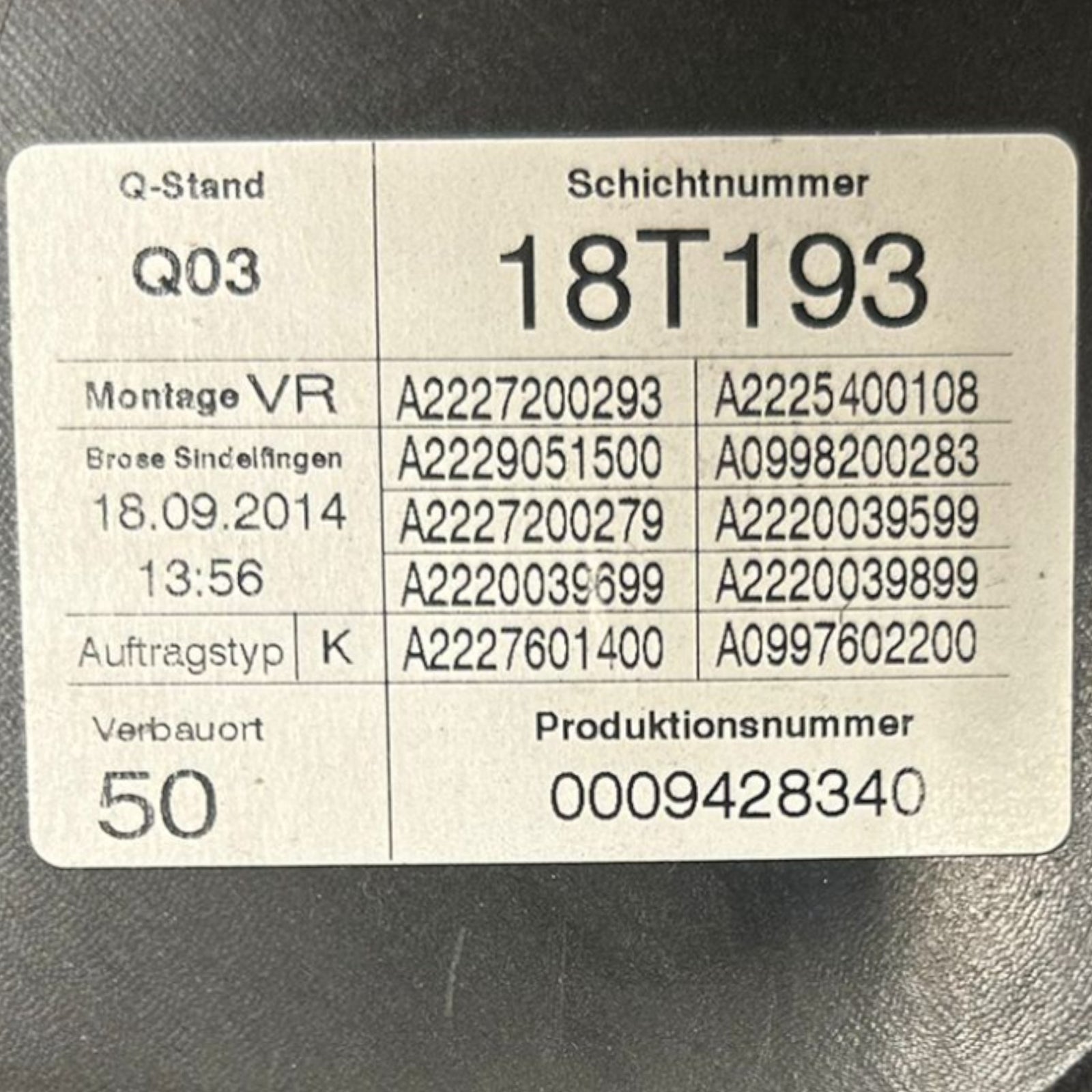 Pannello Porta Anteriore Destra Mercedes Benz Classe S (W222) cod.936061106 (2013 > 2020) - F&P CRASH SRLS - Ricambi Usati