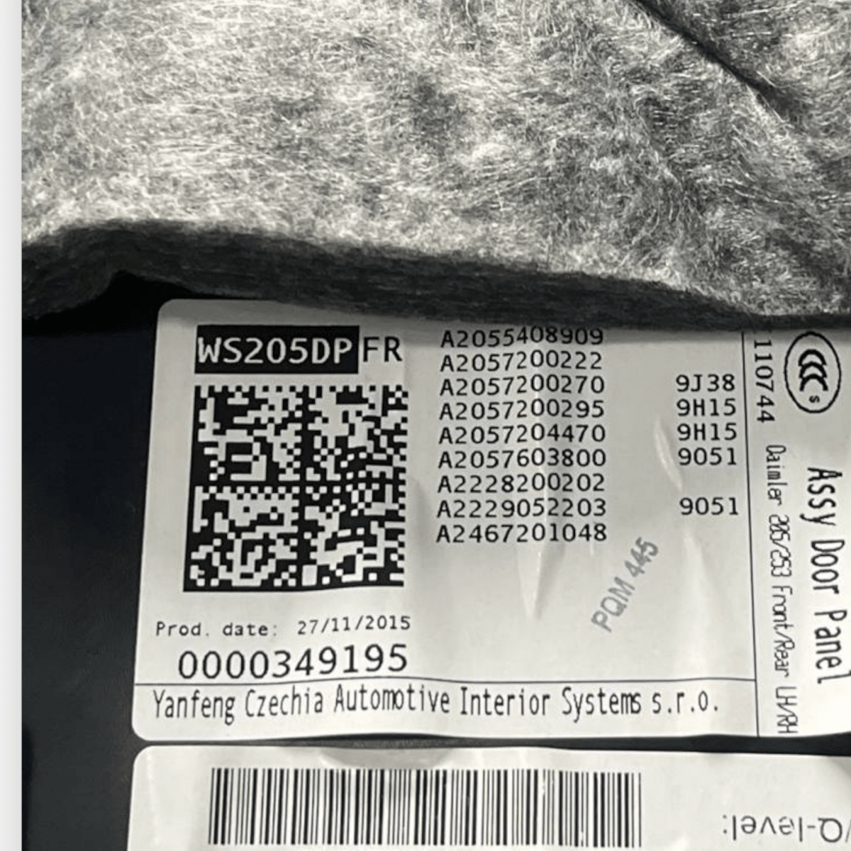 Pannello Porta anteriore destro (dx) Mercedes - Benz Classe C W205 (2014 al 2021) cod: A2055408909 - F&P CRASH SRL - Ricambi Usati