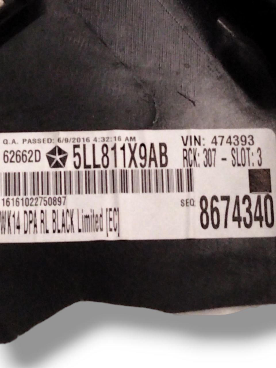 Pannello Porta Interno posteriore destro Jeep Grand Cherokee (2010 - 2021) cod.5LL811X9AB - F&P CRASH SRLS - Ricambi Usati