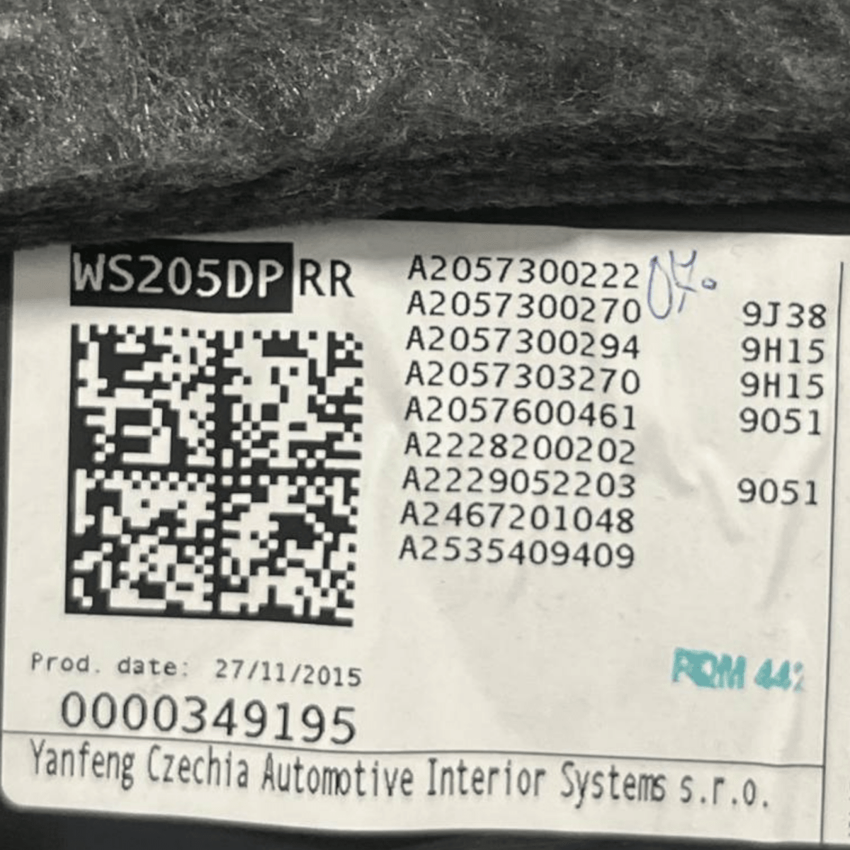 Pannello Porta posteriore destro (dx) Mercedes - Benz Classse C W205 (2014 al 2021) cod: A2057300222 - F&P CRASH SRL - Ricambi Usati