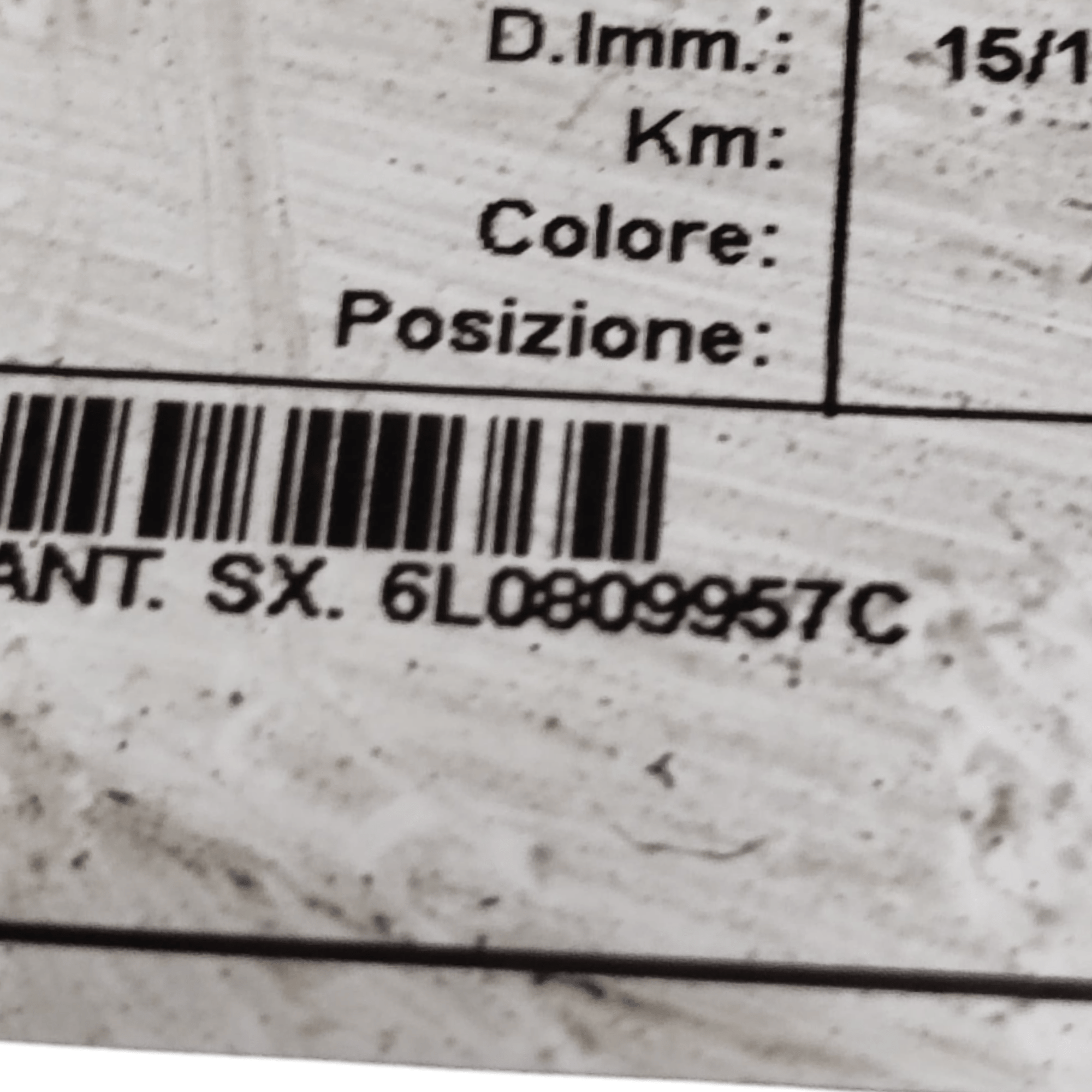 Parasassi / Passaruota Anteriore Sinistro Seat Ibiza COD: 6L0809957C (2001 - 2009) - F&P CRASH SRLS - Ricambi Usati