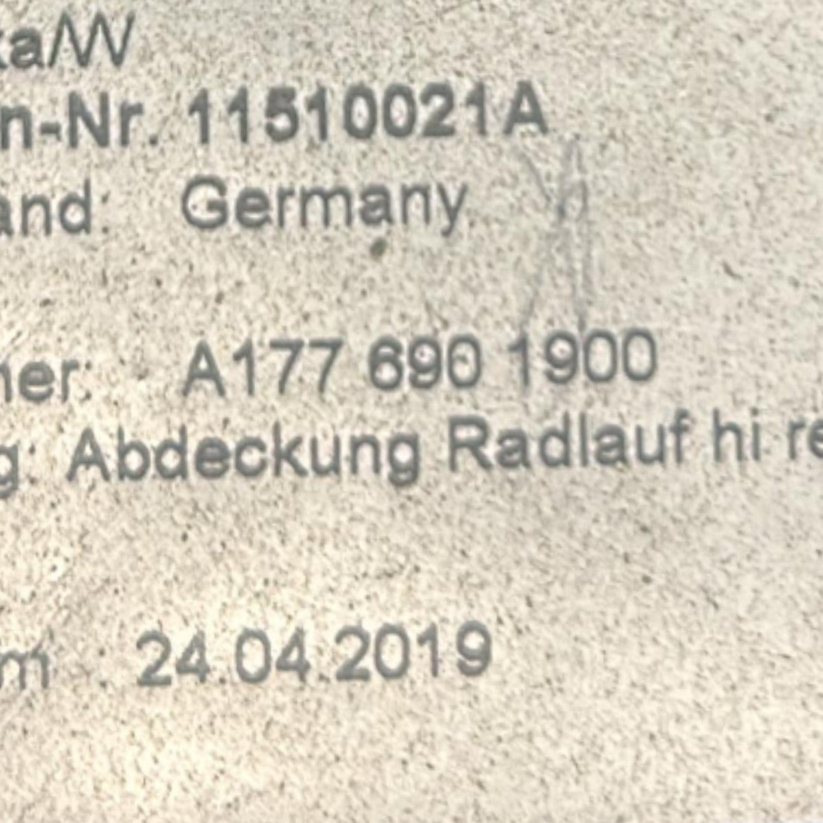 Passaruota / Parasassi Posteriore Destro Mercedes Benz Classe A (W177) cod.A1776901900 (2018 > ) - F&P CRASH SRLS - Ricambi Usati