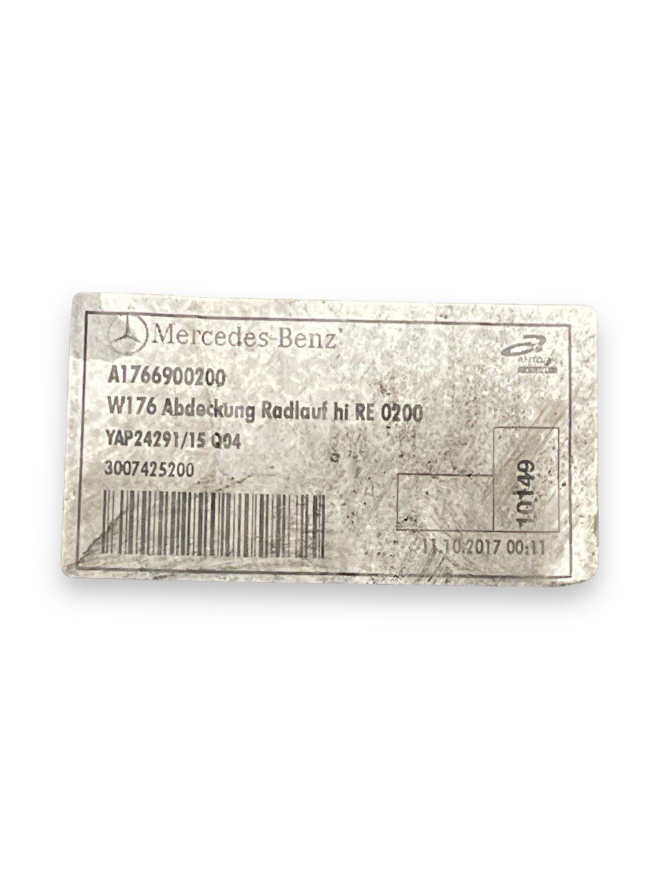 Passaruota/Parasassi posteriore destro cod:A1766900200 Mercedes - Benz Classe A (W176) (2012 > 2018) - F&P CRASH SRLS - Ricambi Usati