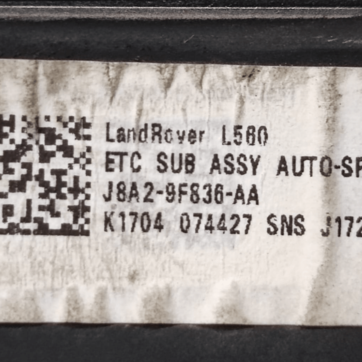 Pedale acceleratore range rover velar cod: j8a29f836aa (2017 - ) - F&P CRASH SRLS - Ricambi Usati