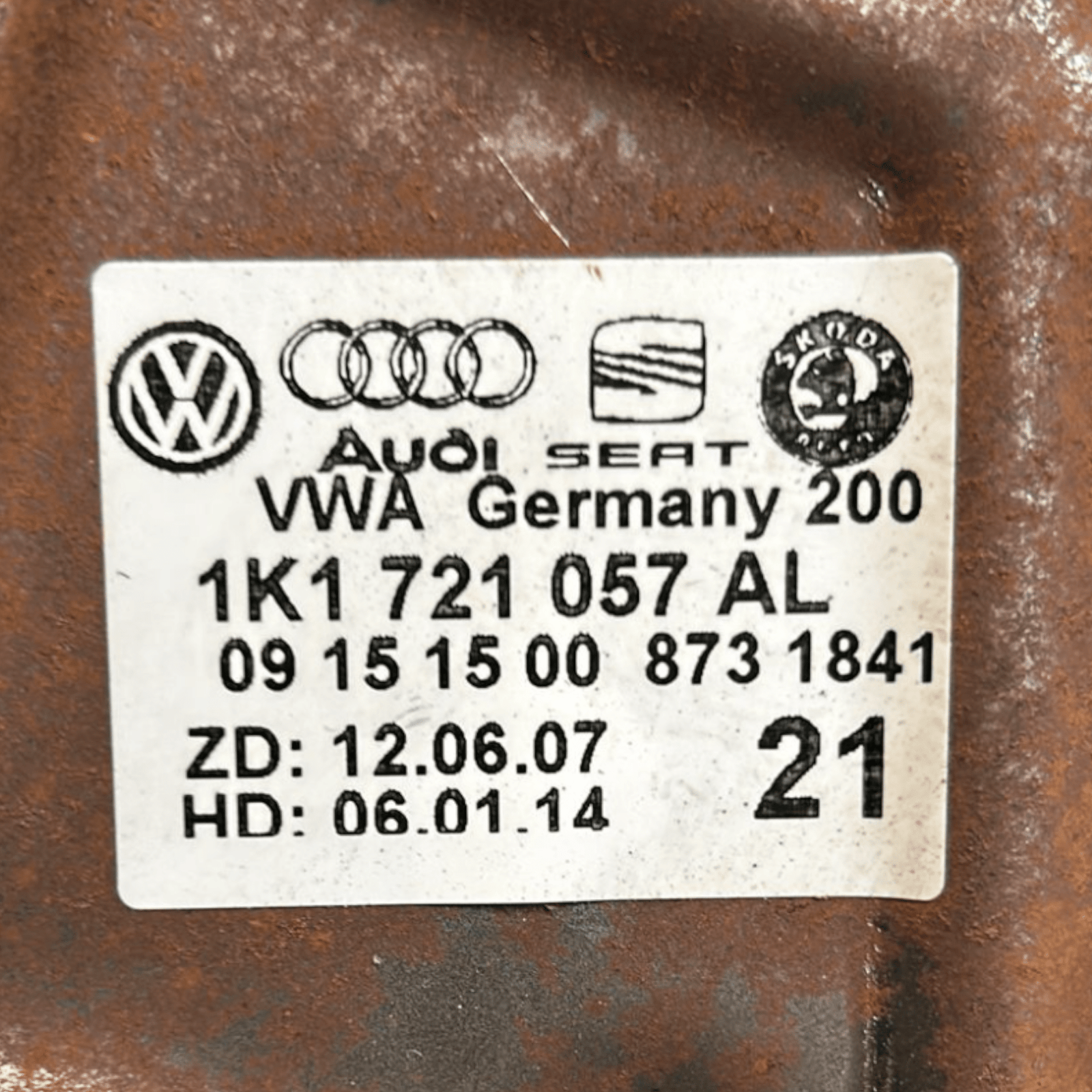 Brake Pedal Volkswagen Golf VI (2008 > 2012) code:1k1721057AL - F&P CRASH SRLS - Used Parts