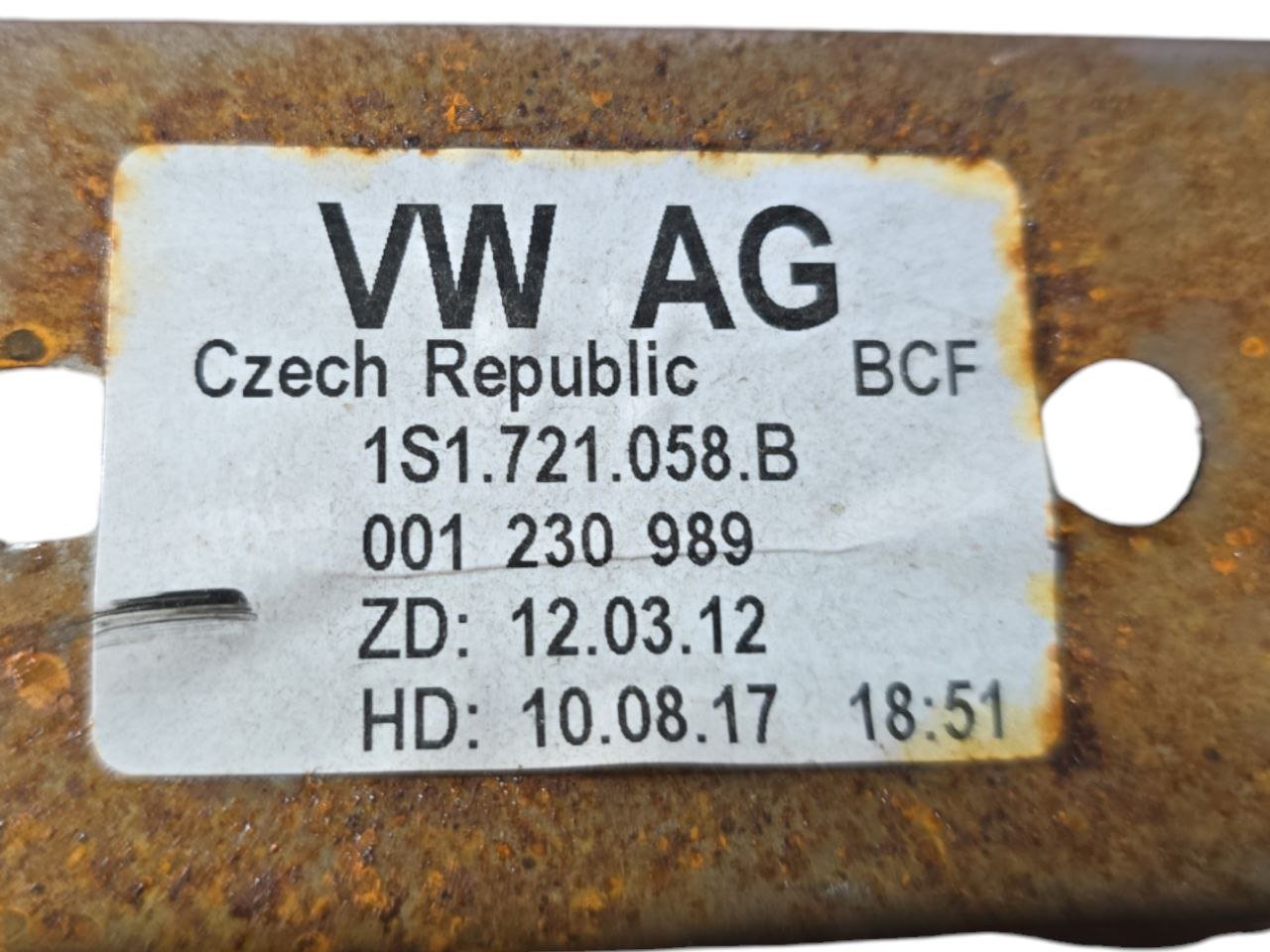 Brake Pedal Volkswagen Up 1.0 Petrol (2012 >) Code: 1S1721058B - F&P CRASH SRLS - Used Parts