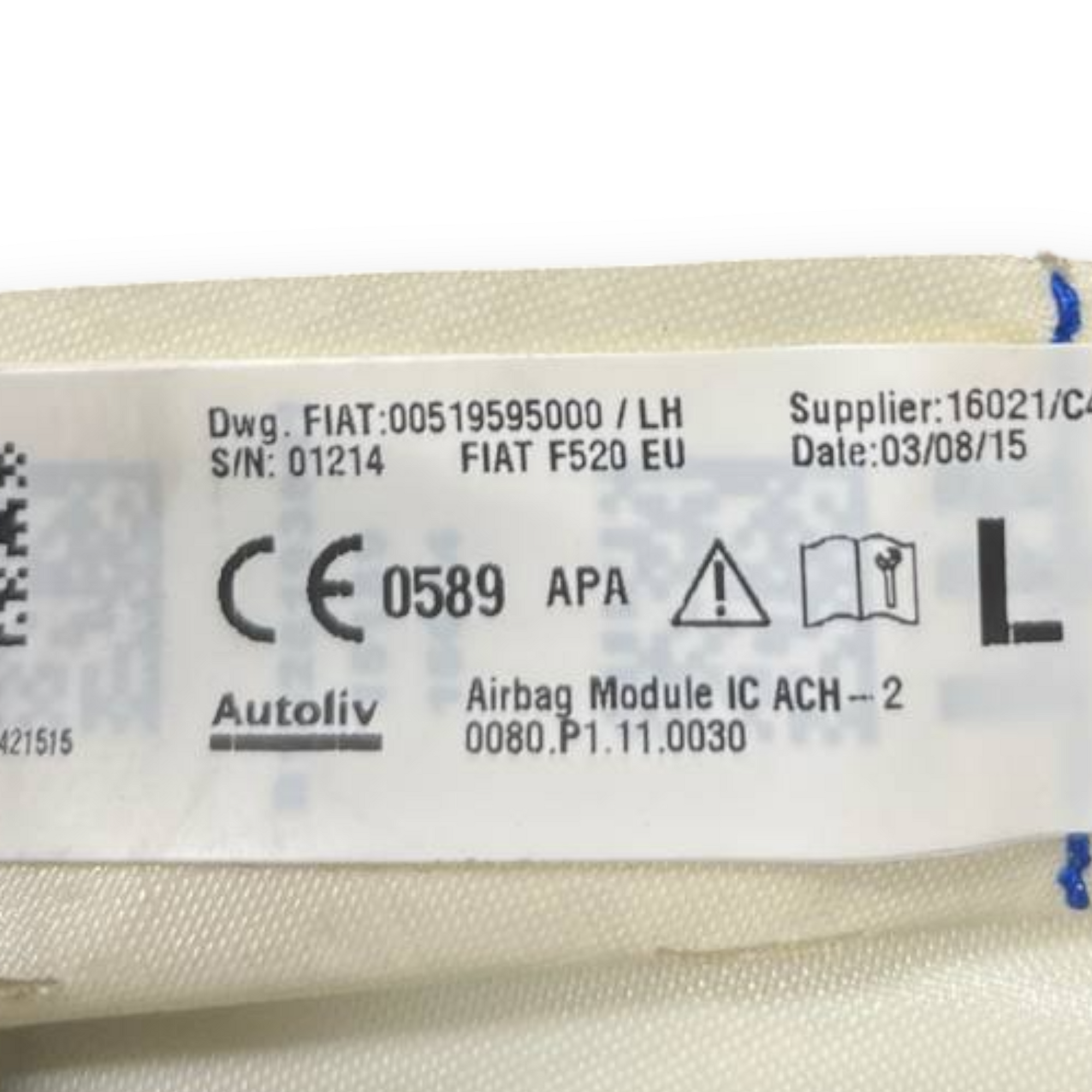 Airbag a Tendina laterale sinistro (sx) Jeep Renegade (2014 -) cod: 00519595000