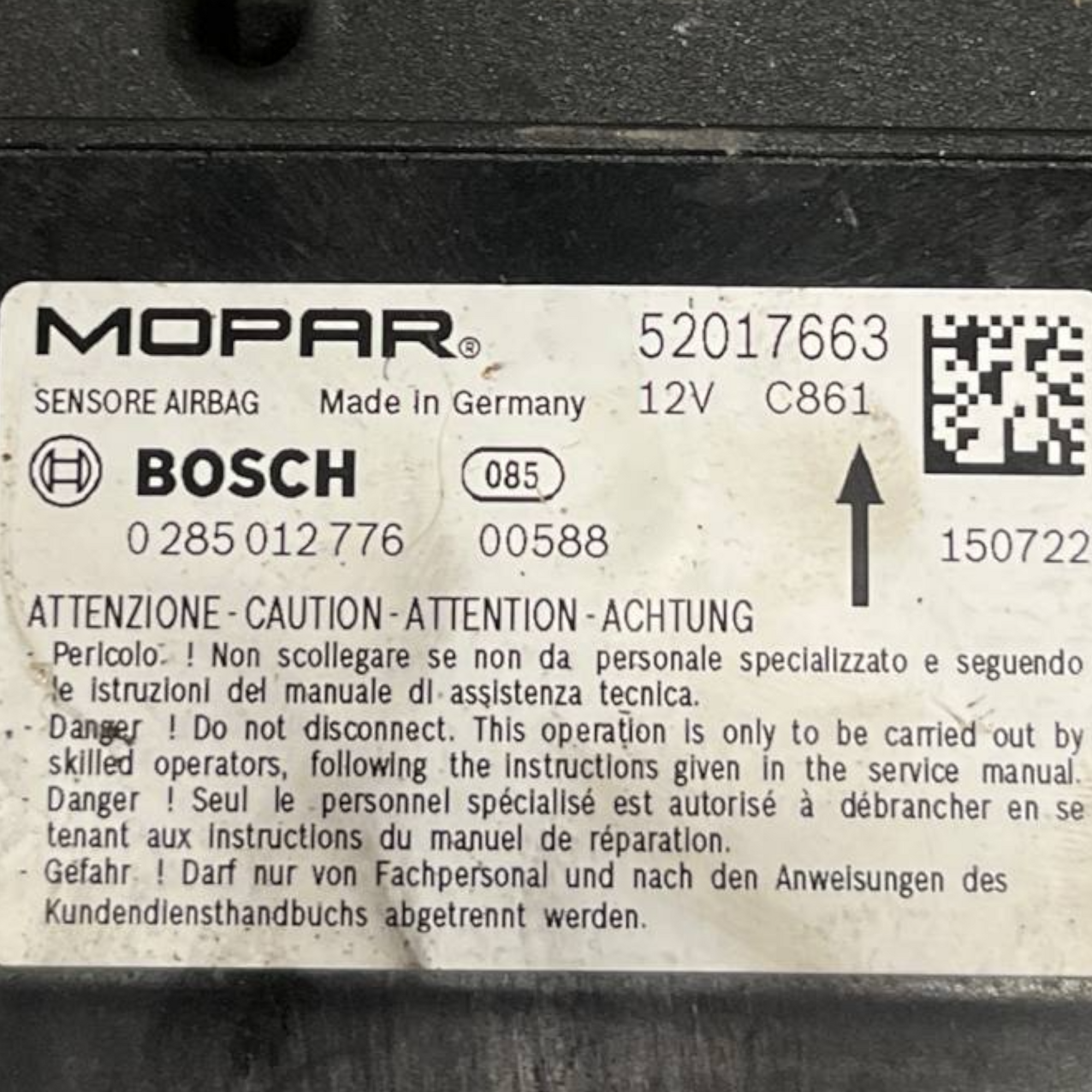 Krmilna enota zračnih blazin Jeep Renegade (2014 -) koda: 52017663 / koda: 0285012776