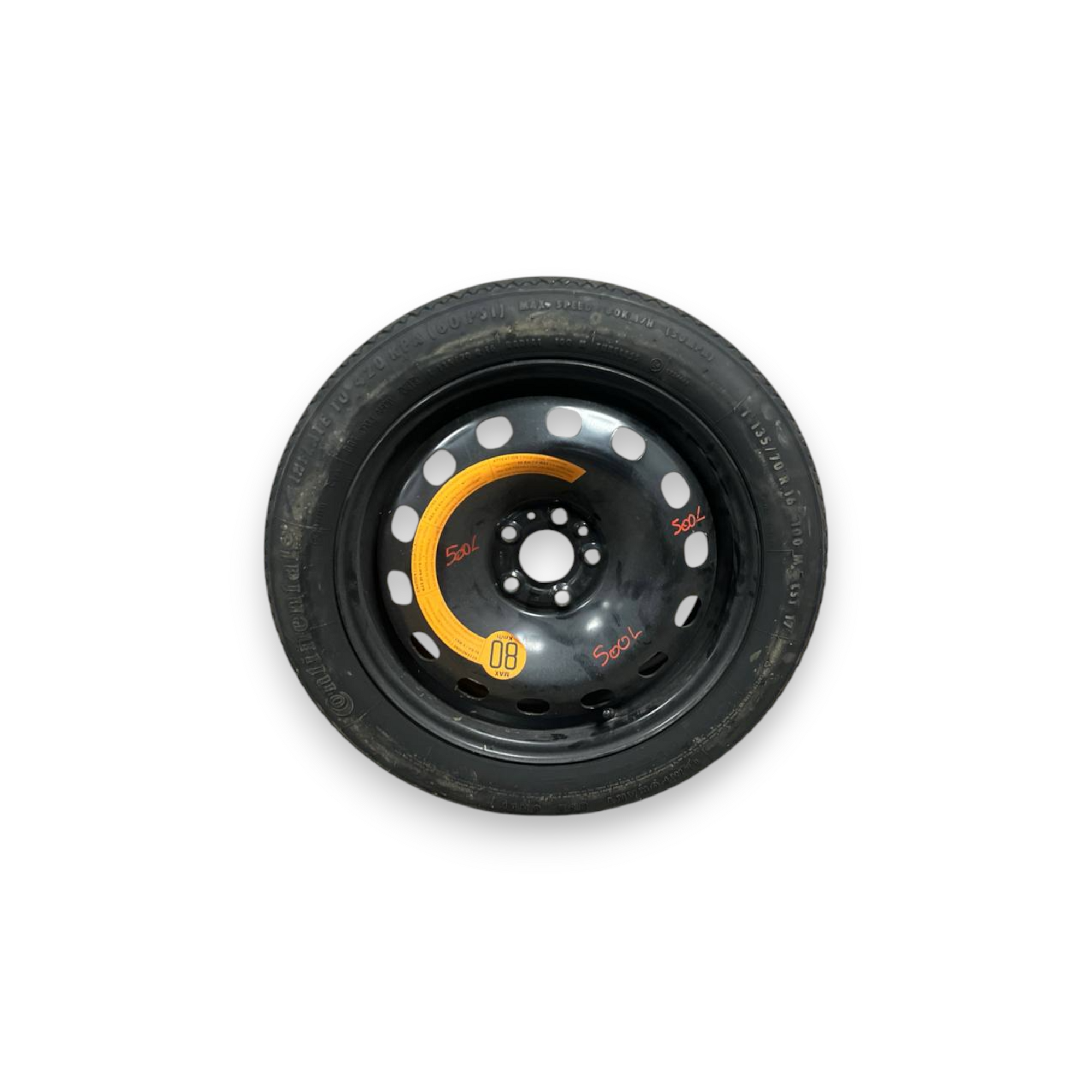 Ruota / Ruotino di Scorta + Kit Riparazione Fiat 500L (2014 -) (135 / 70 R16) cod: 969256803R
