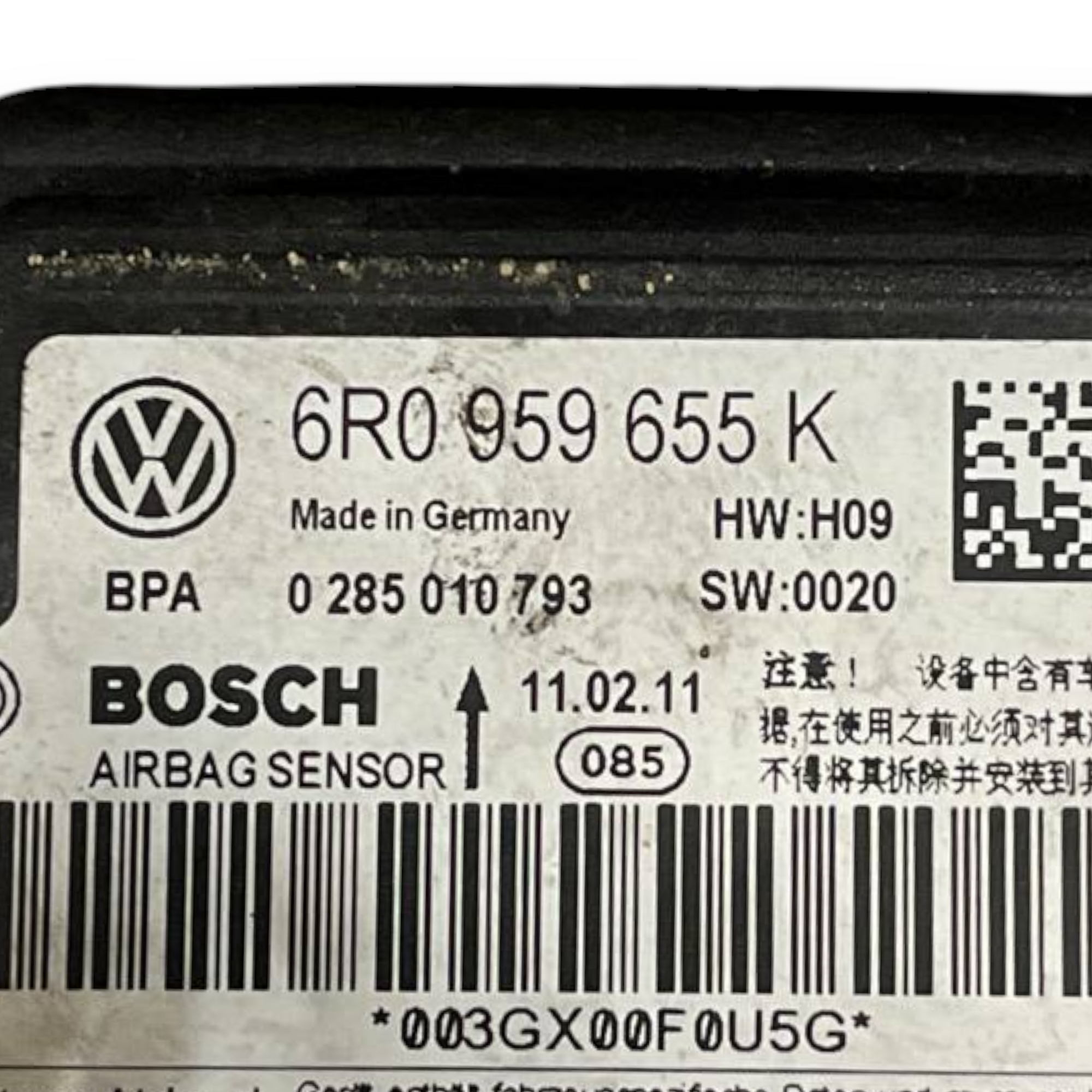 Krmilna enota zračnih blazin Volkswagen Polo V 6R (2009 do 2017) koda: 6R0959655K