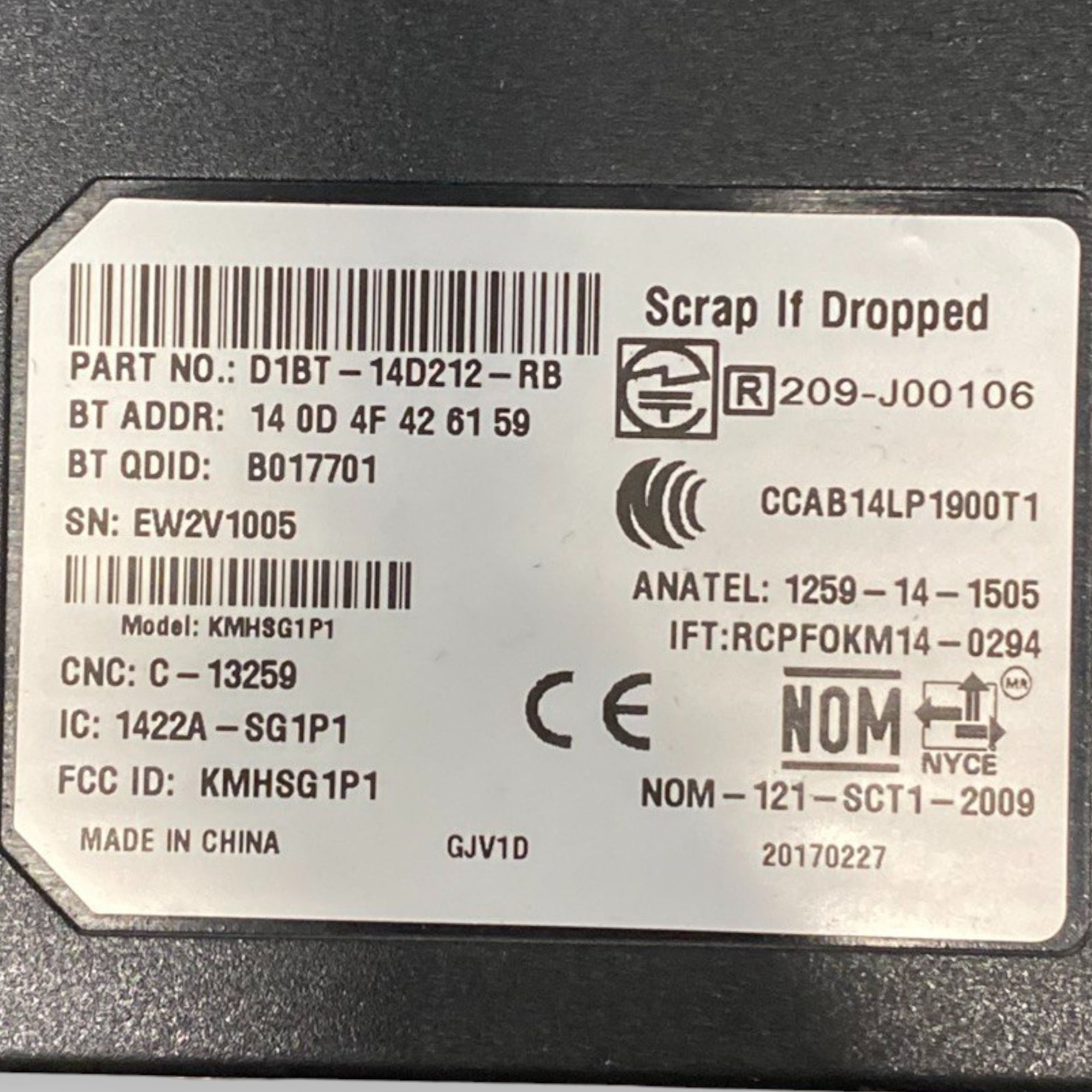 Centralina bluetooth ford tourneo connect Cod: d1bt-14d212-rb (2013-2021)