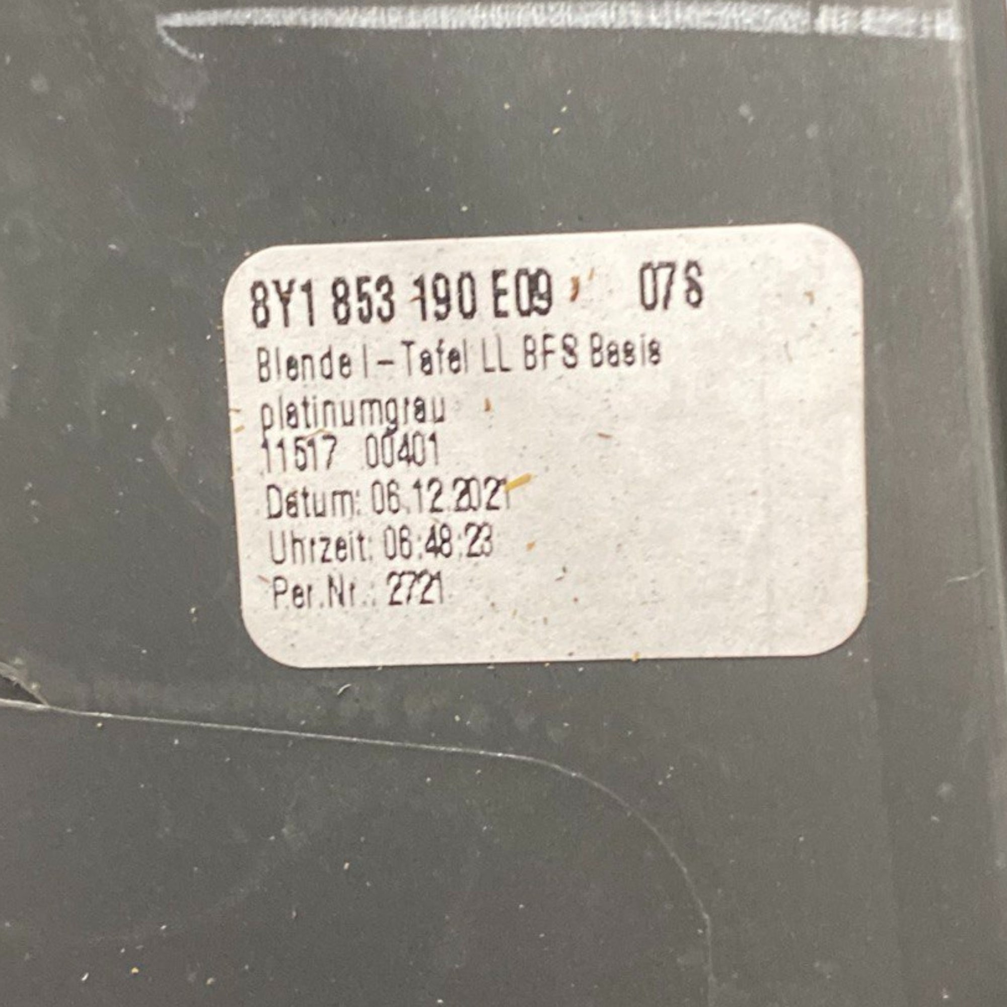 Zierleiste Armaturenbrett Mitte Audi A3 8Y Cod: 8Y1853190E09 (2021-) 
