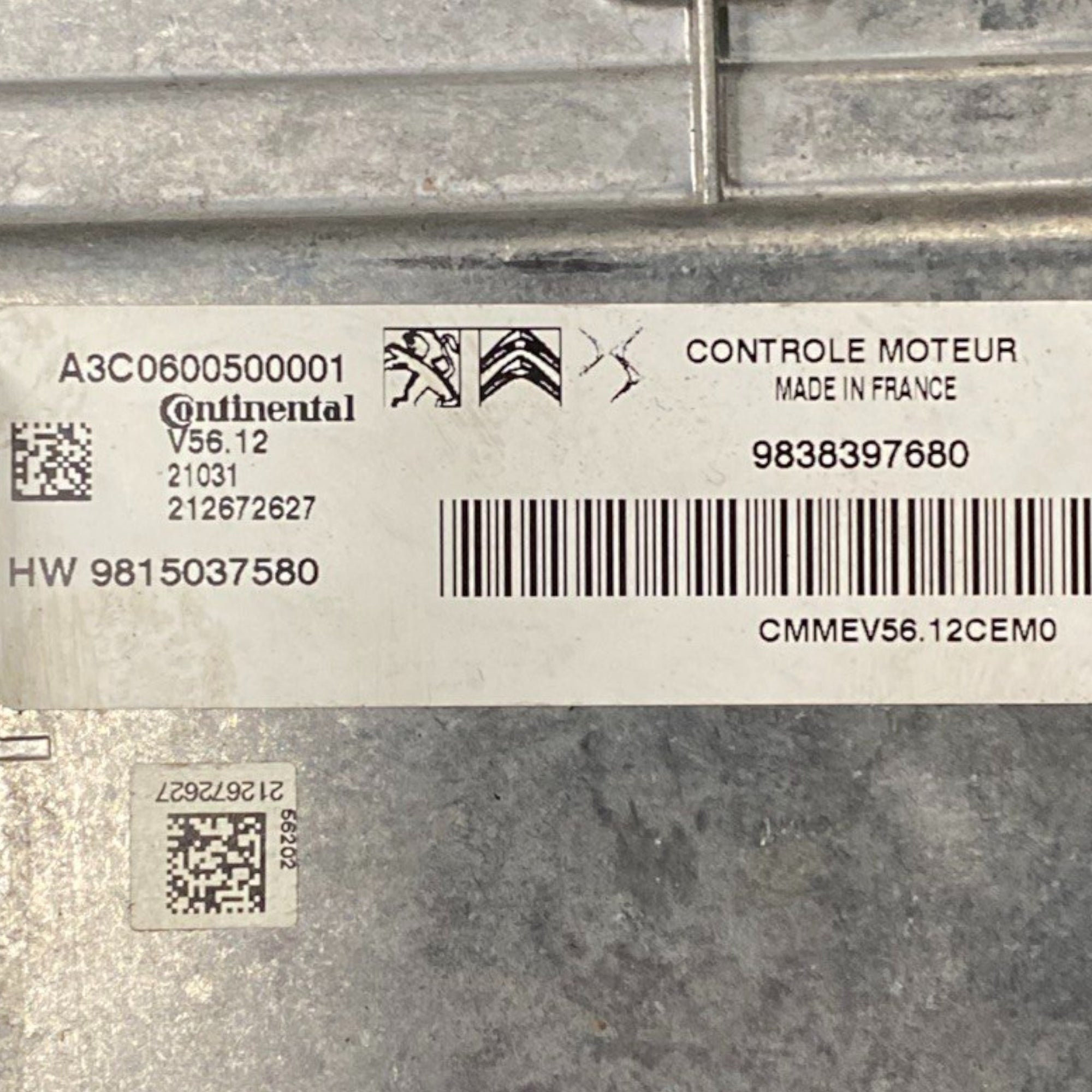 Centralna enota ECU motorja citroen c3 iii 1.2 bencin Koda: 9838397680 / a3c0600500001 (2016-) 