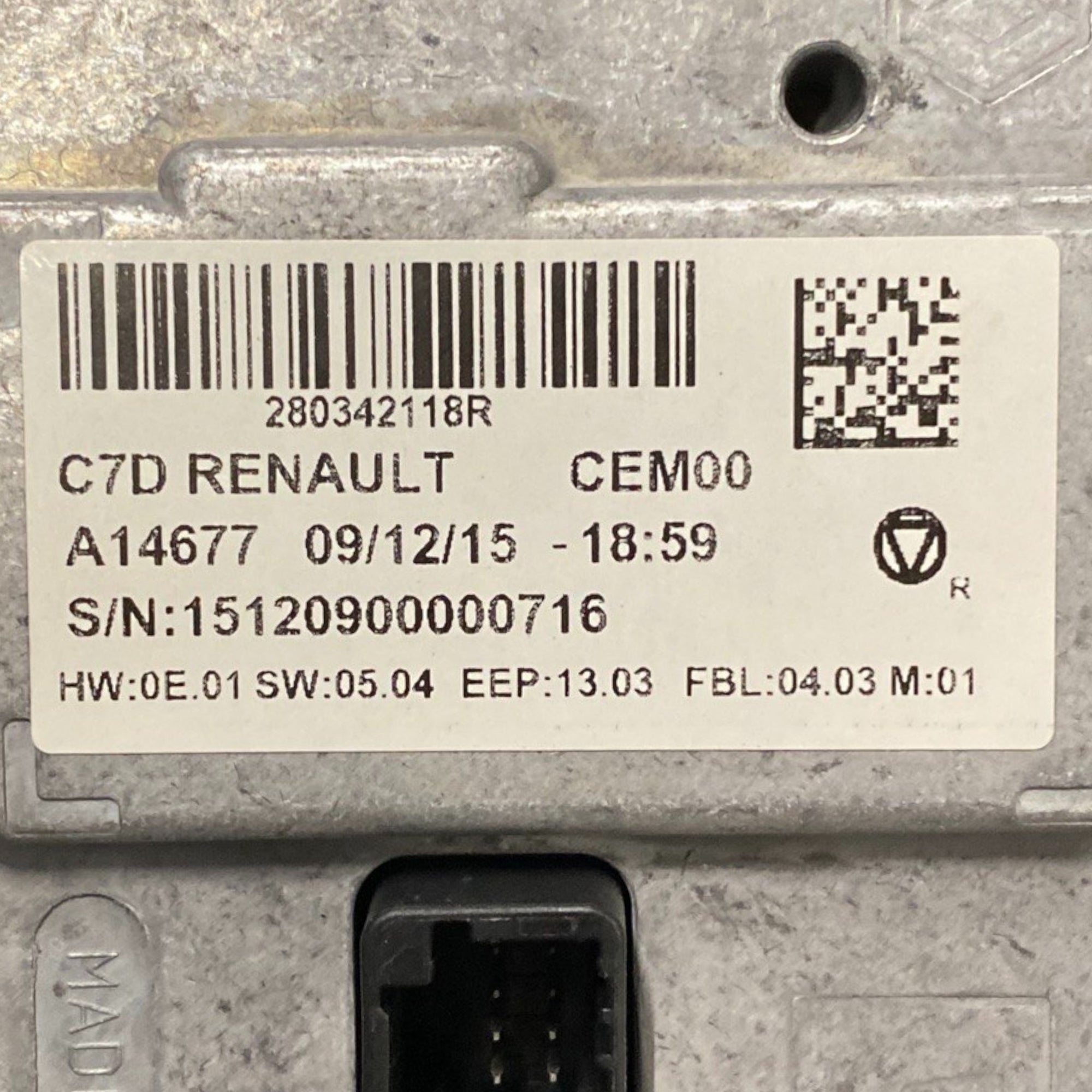 Affichage / écran renault kadjar Cod: 280342118r (2015-2022) 