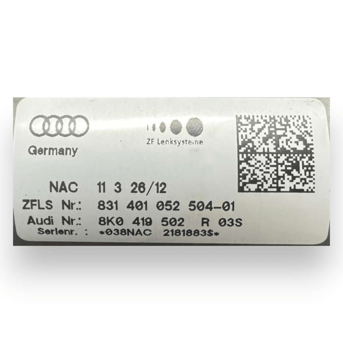 Piantone / canna sterzo Audi A4 B8 cod.8K0419502R (2007 - 2016) - F&P CRASH SRL - Ricambi Usati
