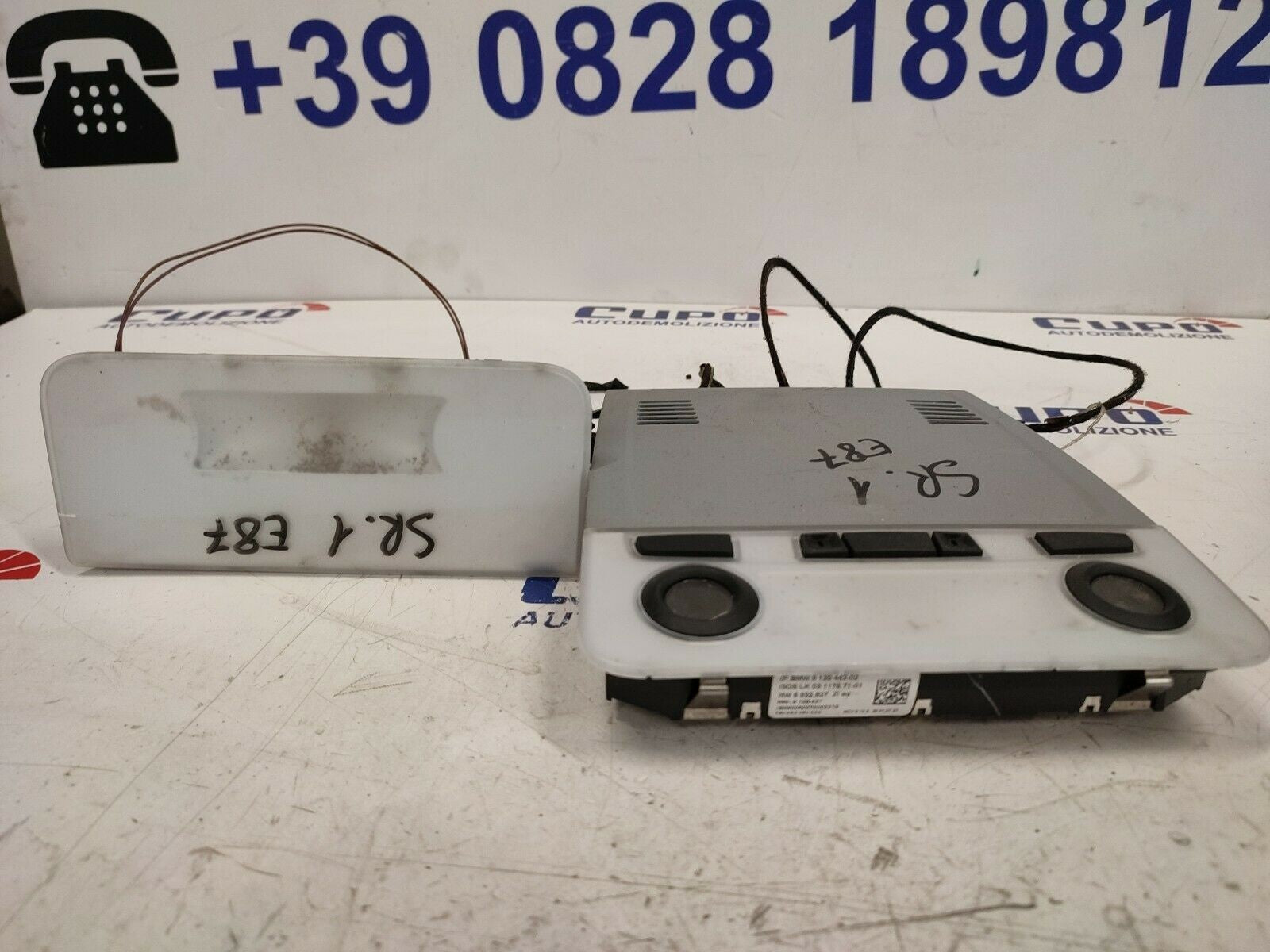 Plafoniera Anteriore/Posteriore Bmw E87 1° Serie 912044202 695125201 - F&P CRASH SRLS - Ricambi Usati