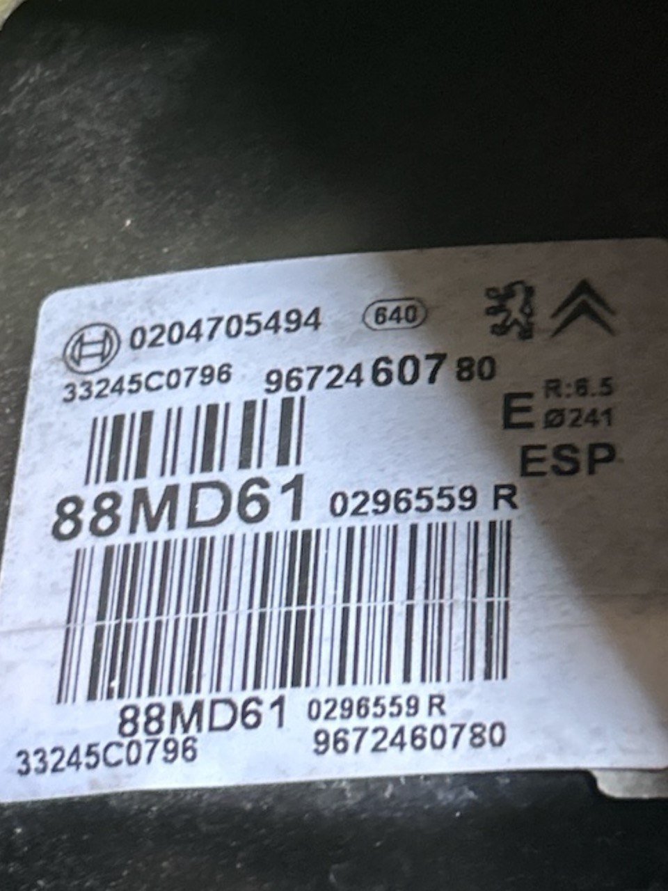 Pompa Servofreno Citroen C3 II 1.4 Diesel (2009 > 2016) cod.9672460780 - F&P CRASH SRLS - Ricambi Usati