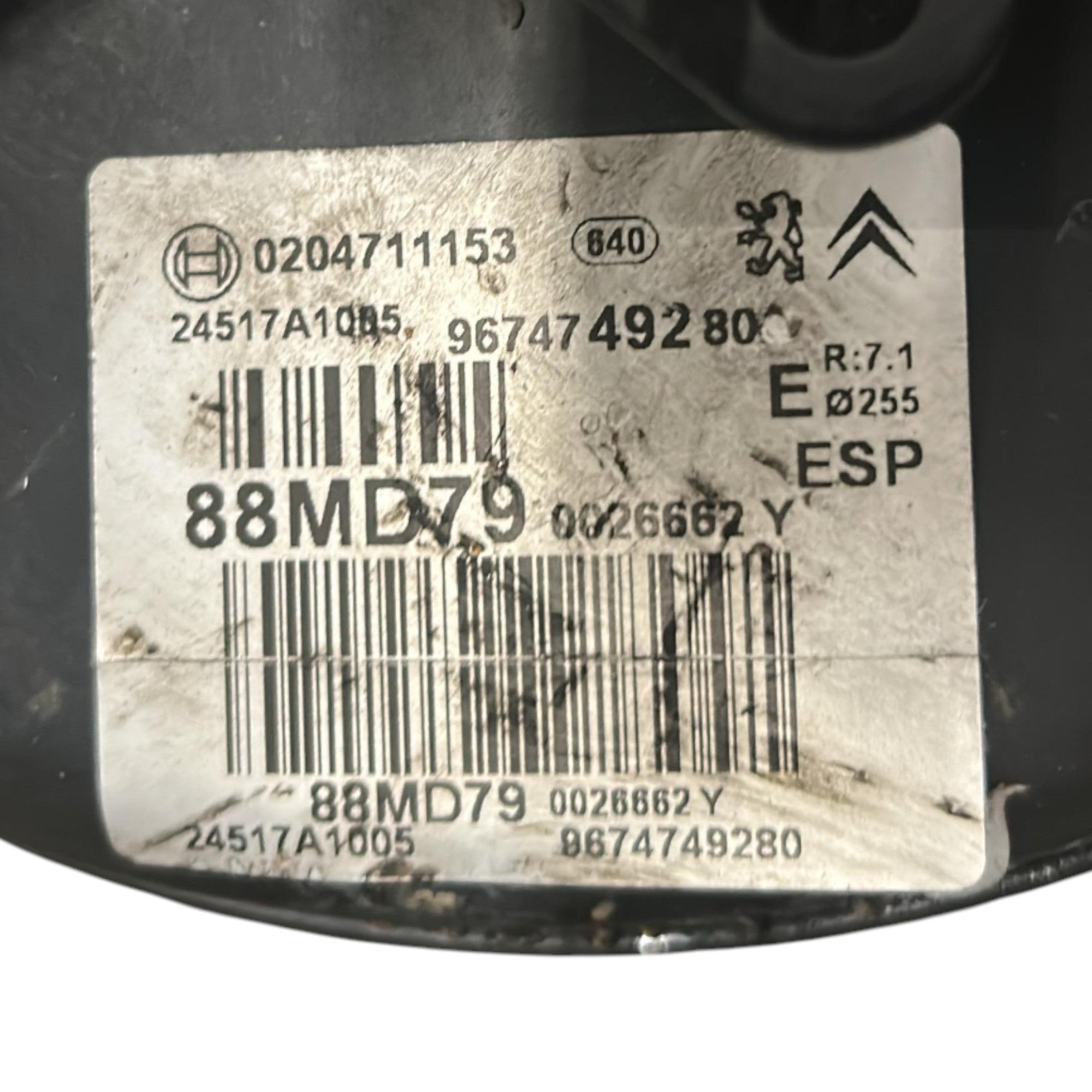 Pompa Servofreno DS4 I cod.9674749280 1.6 Diesel (2011 > 2018) cod.0204711153 - F&P CRASH SRLS - Ricambi Usati