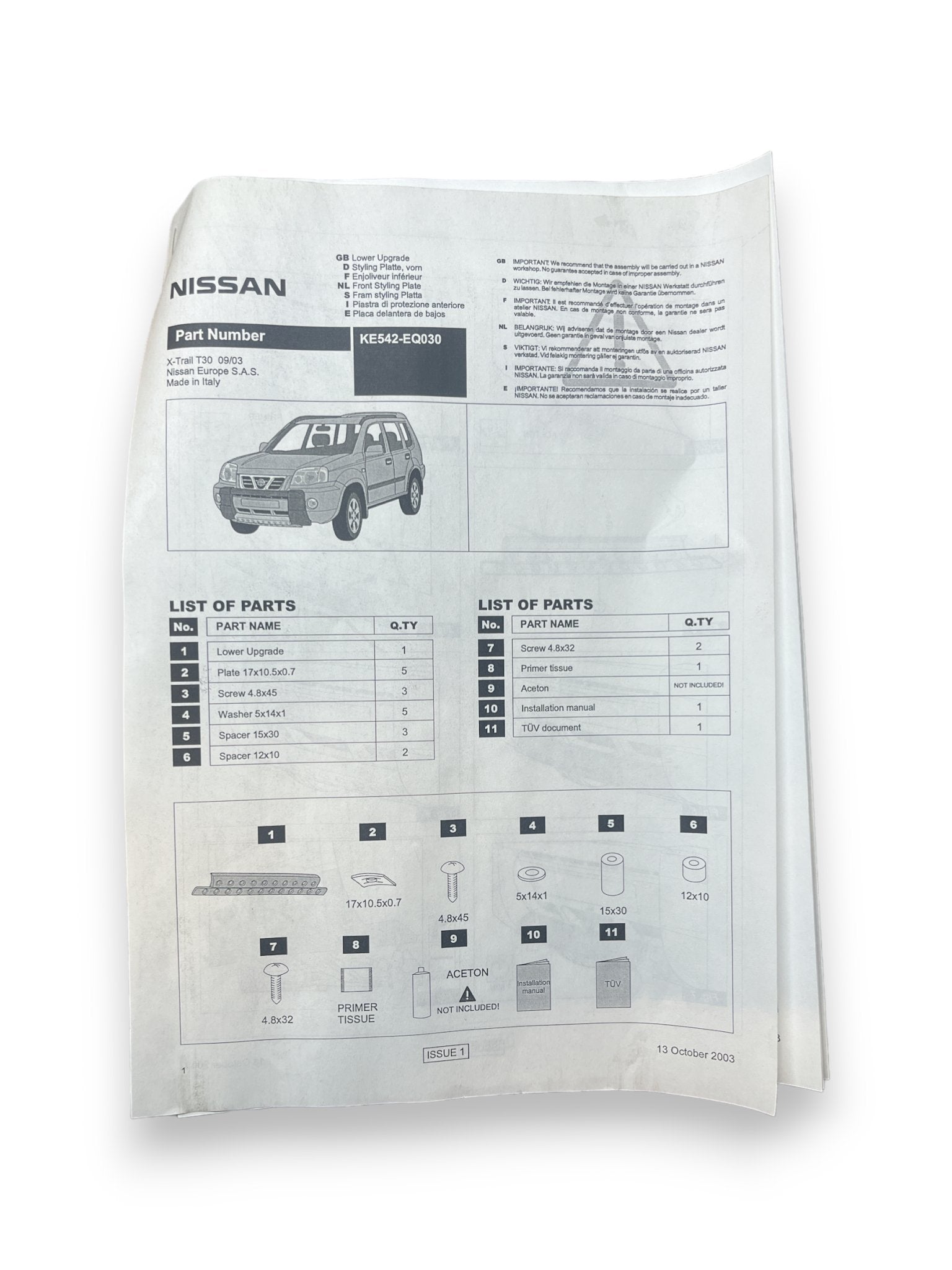 Protezione Anteriore Paraurti Nissan X - Trail ( 2001 - 2007 ) cod : KE542 - EQ030 - F&P CRASH SRLS - Ricambi Usati