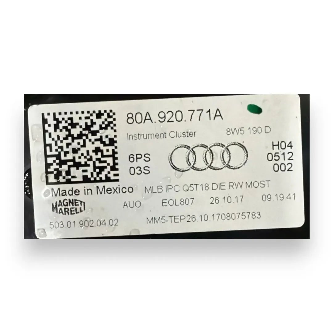 Dettaglio Quadro strumenti completo Audi Q5 FYB 2016–2021 OEM 80A920771B - foto 3