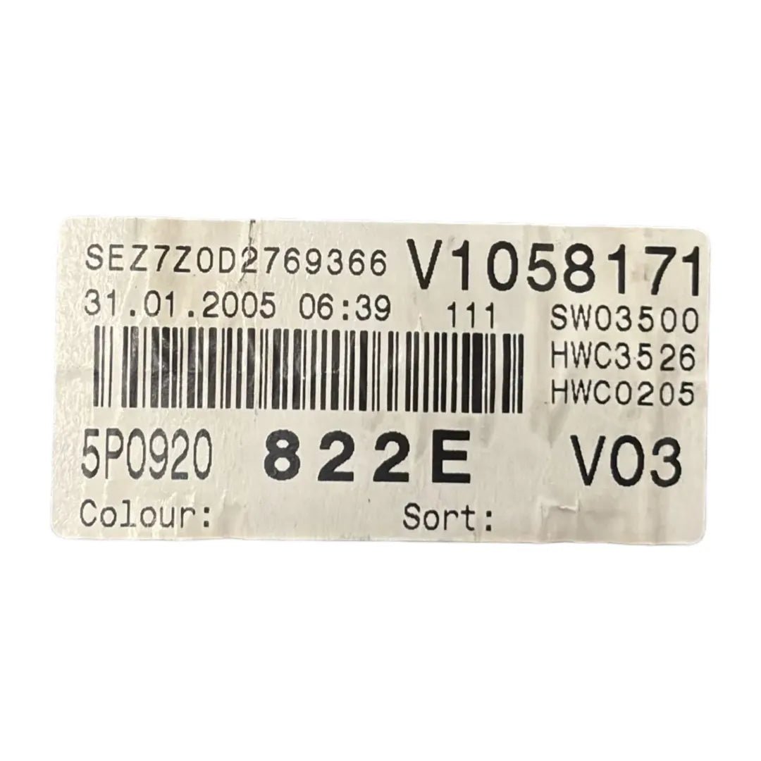 Dettaglio Quadro strumenti SEAT Altea dal 2004 cod. V1058171 - foto 3