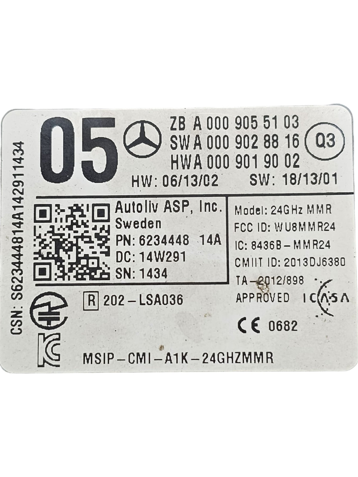 Radar Mercedes Classe B W246 Cod:A0009055103 (2011 - 2018) - F&P CRASH SRLS - Ricambi Usati