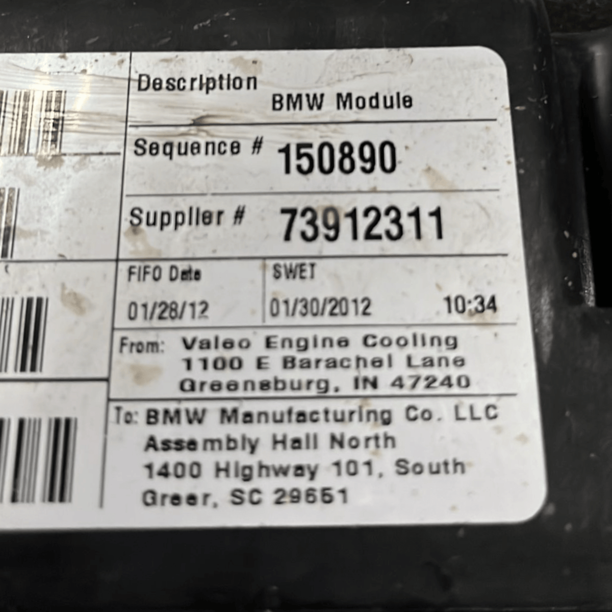 Radiatore con elettro ventola Bmw X3 F25 2.0 diesel (2010 - 2017) cod.73912311 / 7562594 - 02 - F&P CRASH SRLS - Ricambi Usati