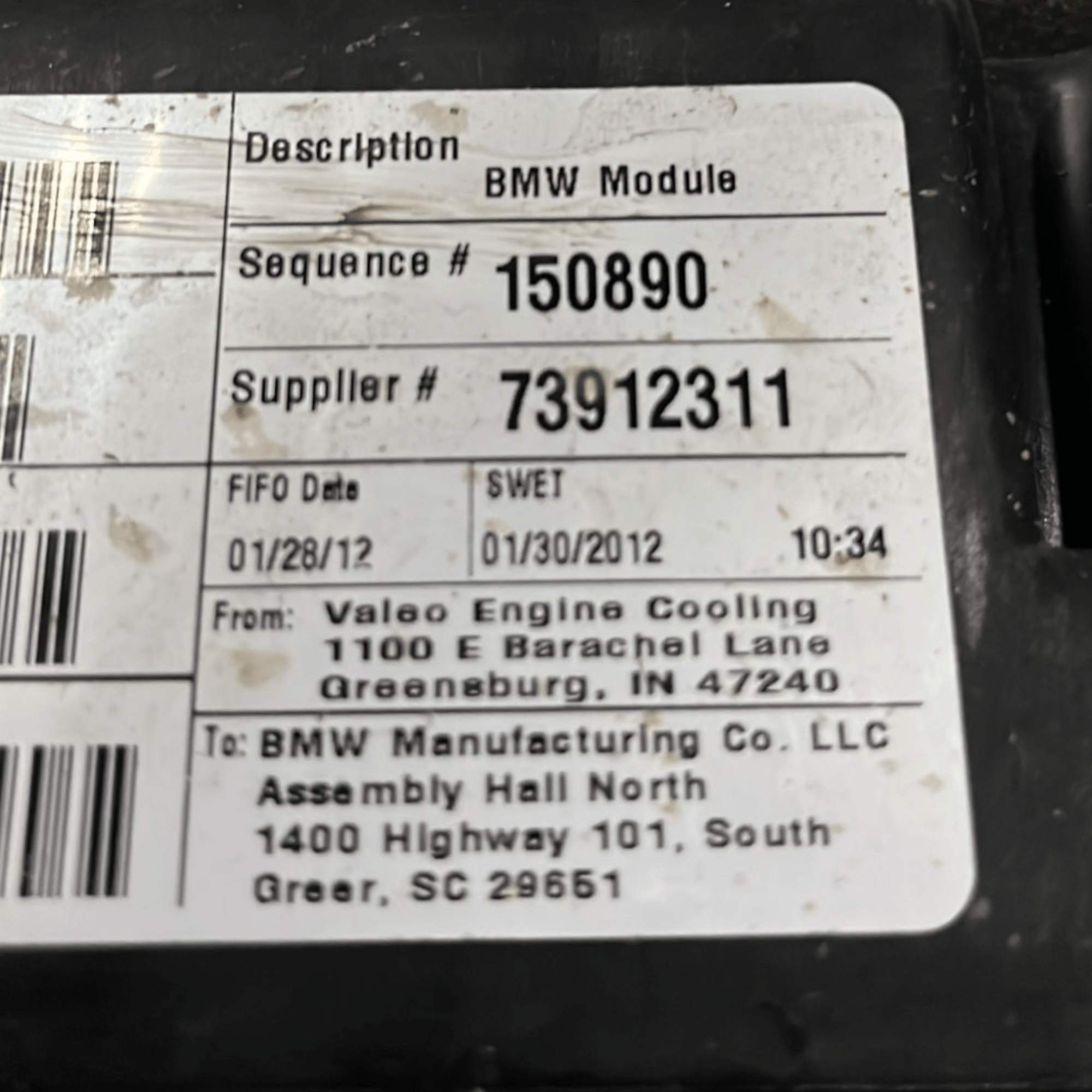 Radiatore con elettro ventola Bmw X3 F25 2.0 diesel (2010 - 2017) cod.73912311 / 7562594 - 02 - F&P CRASH SRLS - Ricambi Usati