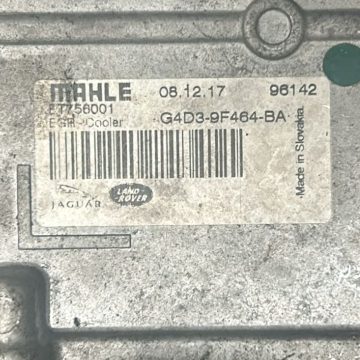 Radiatore Gas Scarico Range Rover Evoque (L538) 2.0 Diesel cod.G4D3 - 9F464 - BA (2011 > 2018) - F&P CRASH SRLS - Ricambi Usati
