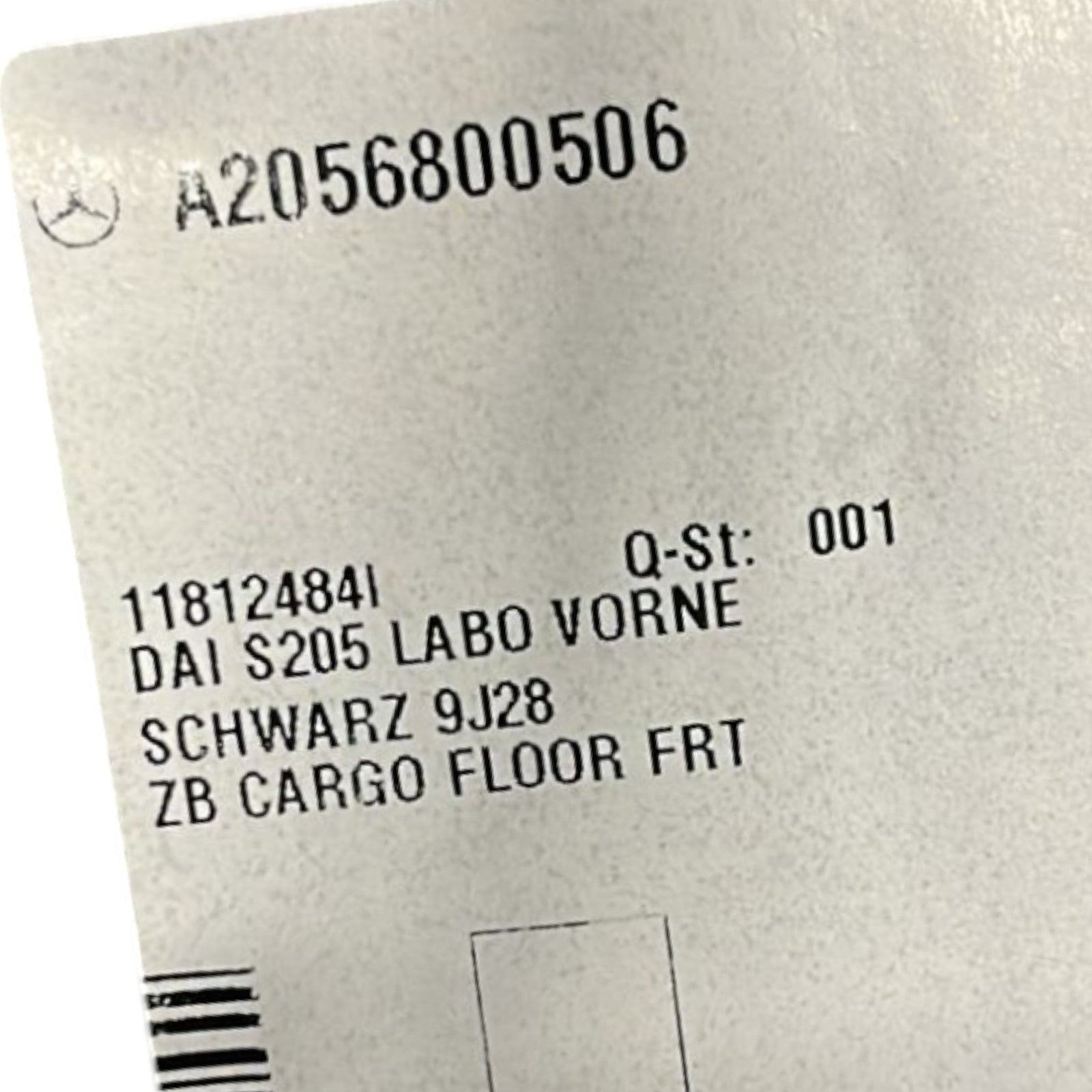 Trunk Liner Mercedes Benz Class C (W205) SW code:A2056800506 (2014 >2021) - F&P CRASH SRLS - Used Parts