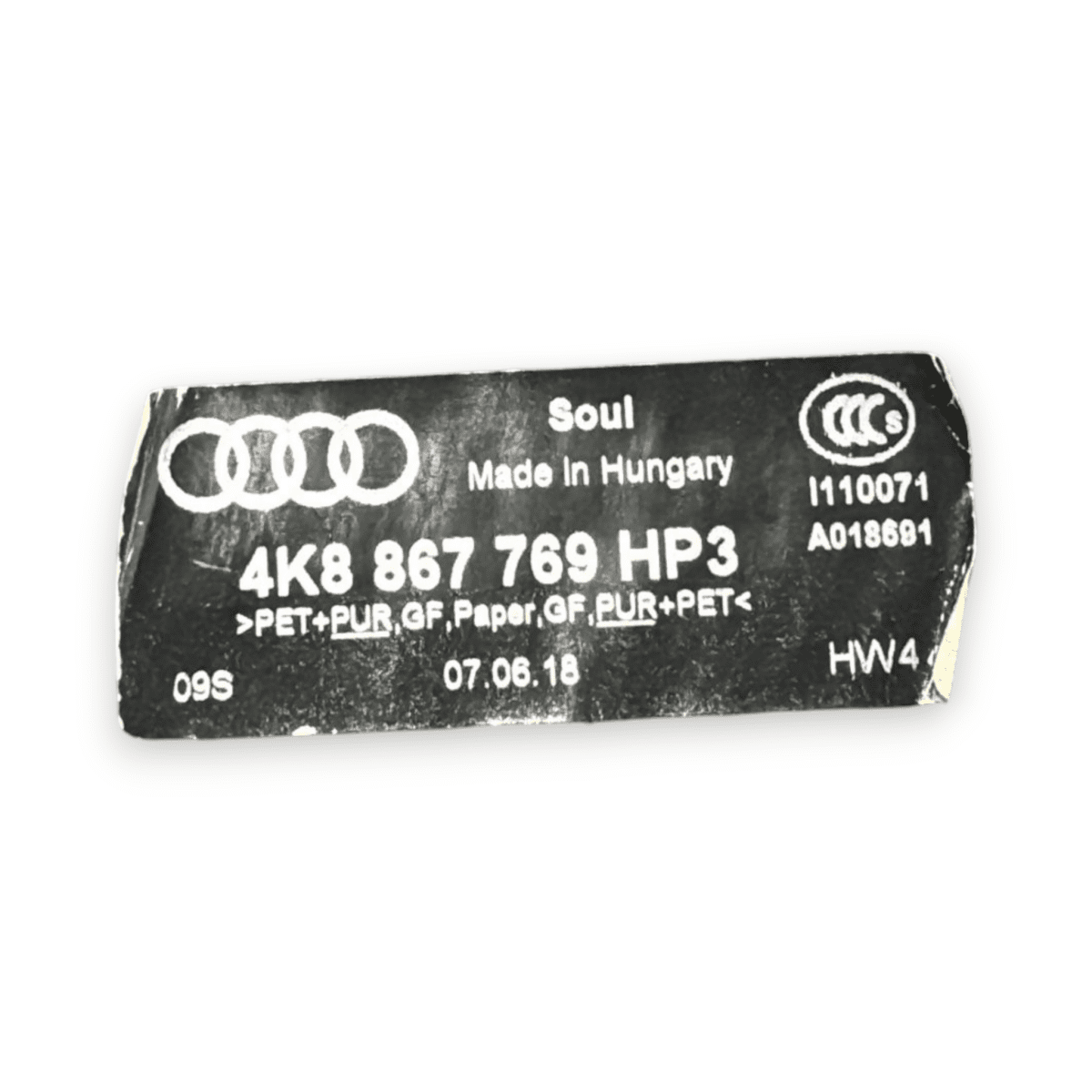Ripiano / cappelliera Audi A7 cod.4K8867769HP3 (2019 - ) - F&P CRASH SRL - Ricambi Usati