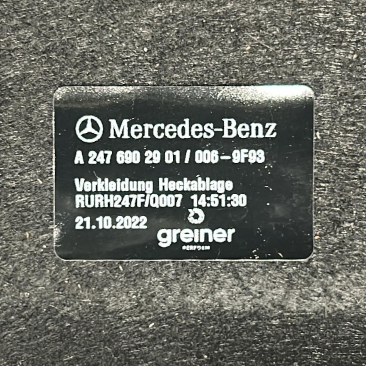 Ripiano / Cappelliera Bagagliaio Mercedes Benz GLA (H247) cod.A2476902901 (2020 > ) - F&P CRASH SRLS - Ricambi Usati