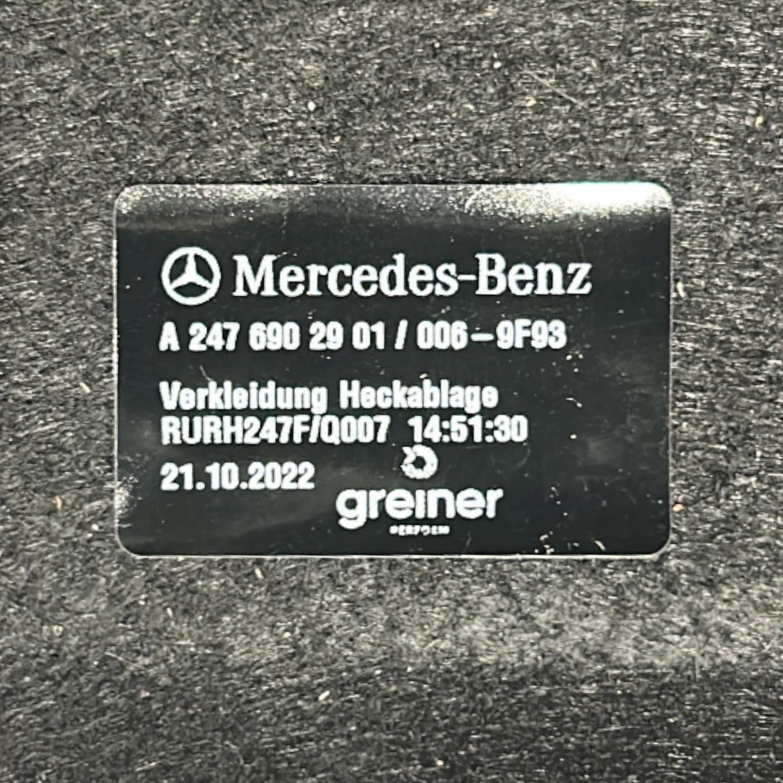 Ripiano / Cappelliera Bagagliaio Mercedes Benz GLA (H247) cod.A2476902901 (2020 > ) - F&P CRASH SRLS - Ricambi Usati