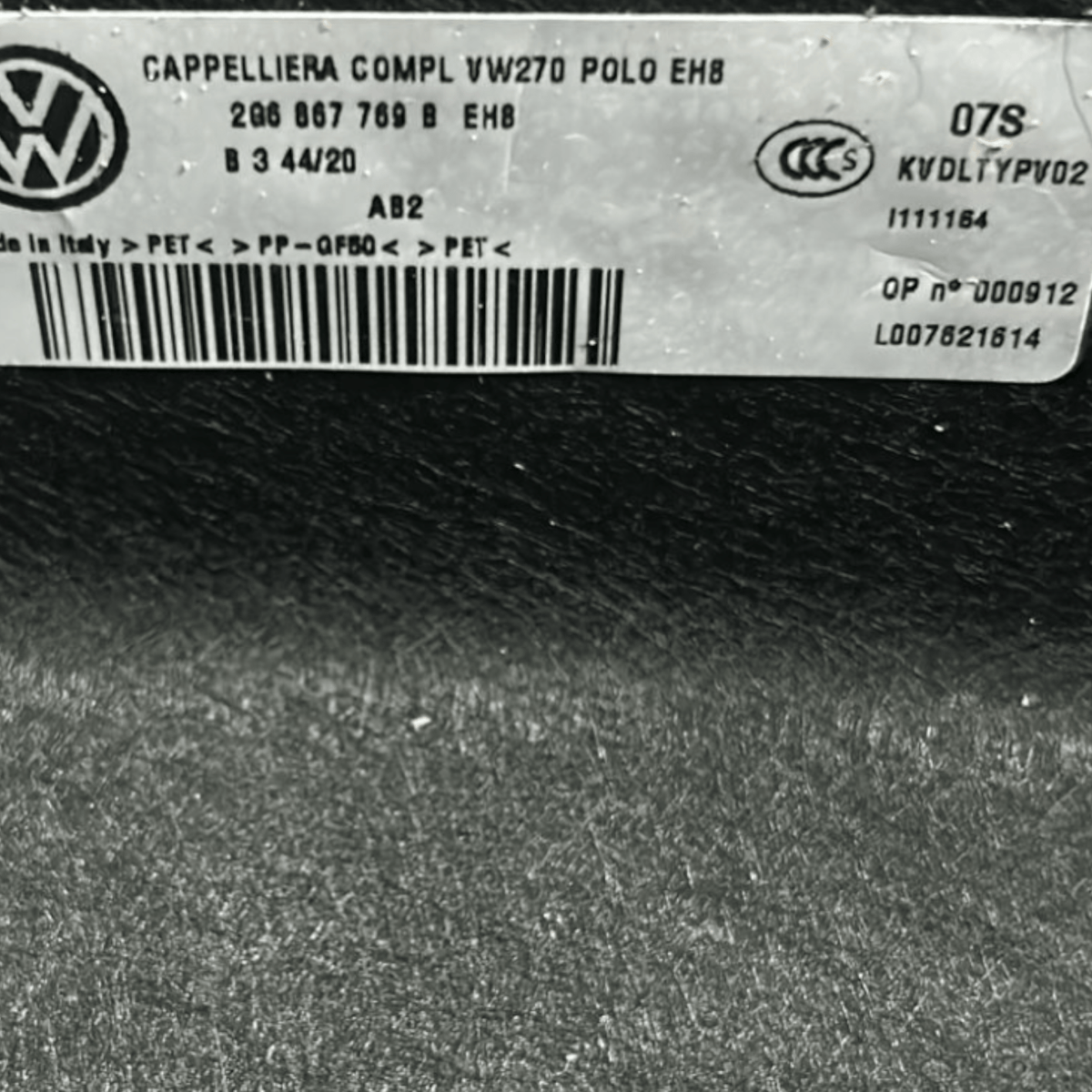 Ripiano / Cappelliera Volkswagen Polo VI (2017 >) cod:2G6867769 - F&P CRASH SRLS - Ricambi Usati