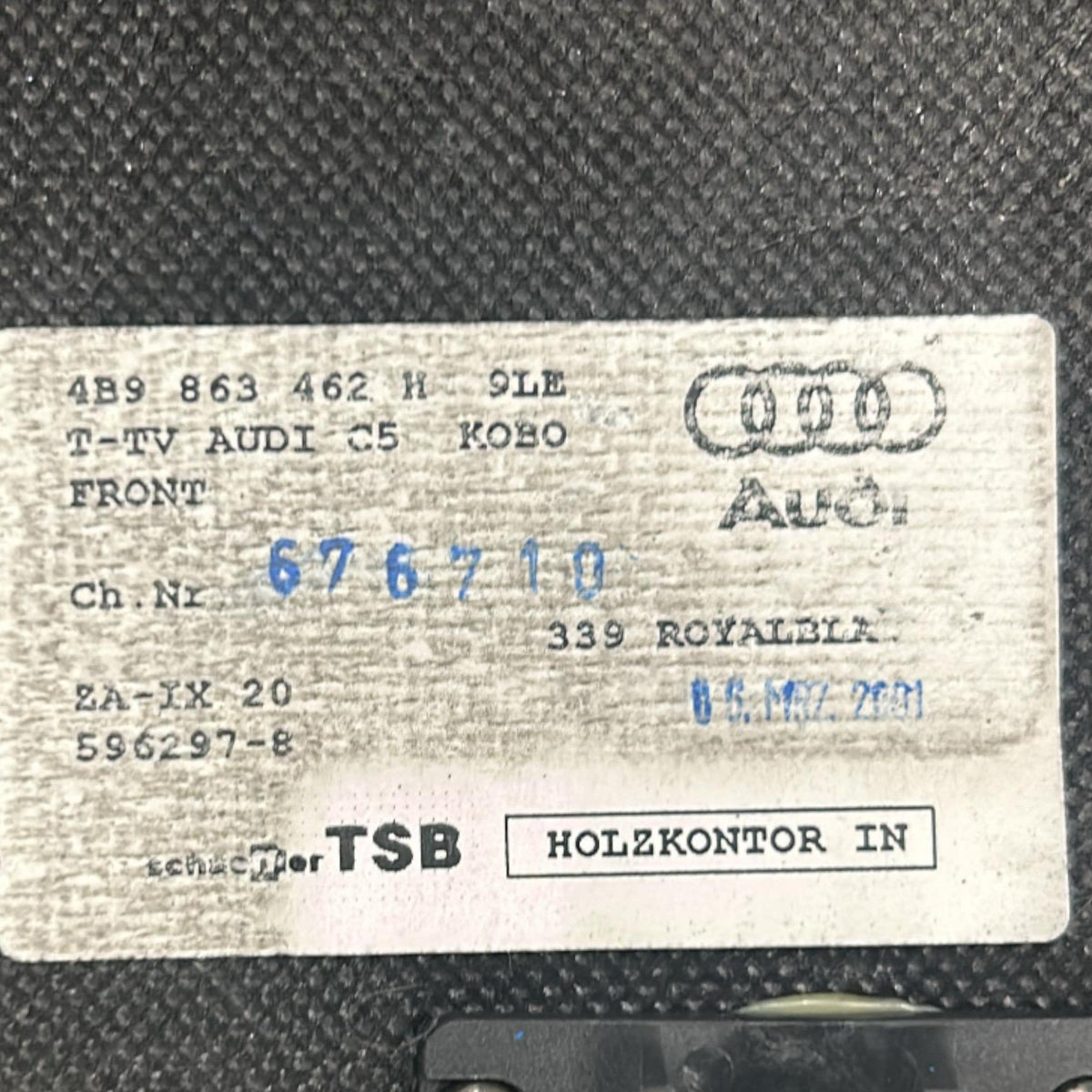 Ripiano / Tappeto Bagagliaio Audi A6 (C5) cod.4B9863462H (1997 > 2004) Pianale / Fondo - F&P CRASH SRLS - Ricambi Usati