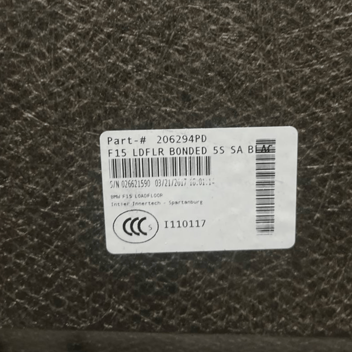 Ripiano / Tappeto Bagagliaio posteriore Bmw X5 F15 (2013 al 2018) cod: 206294PD - F&P CRASH SRLS - Ricambi Usati