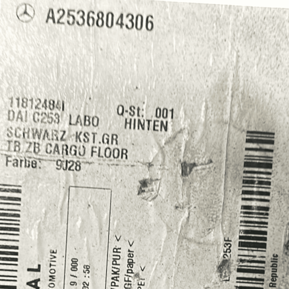 Ripiano / tappeto mercedes glc c253 cod:A2536804306 (2016 > 2023) - F&P CRASH SRL - Ricambi Usati