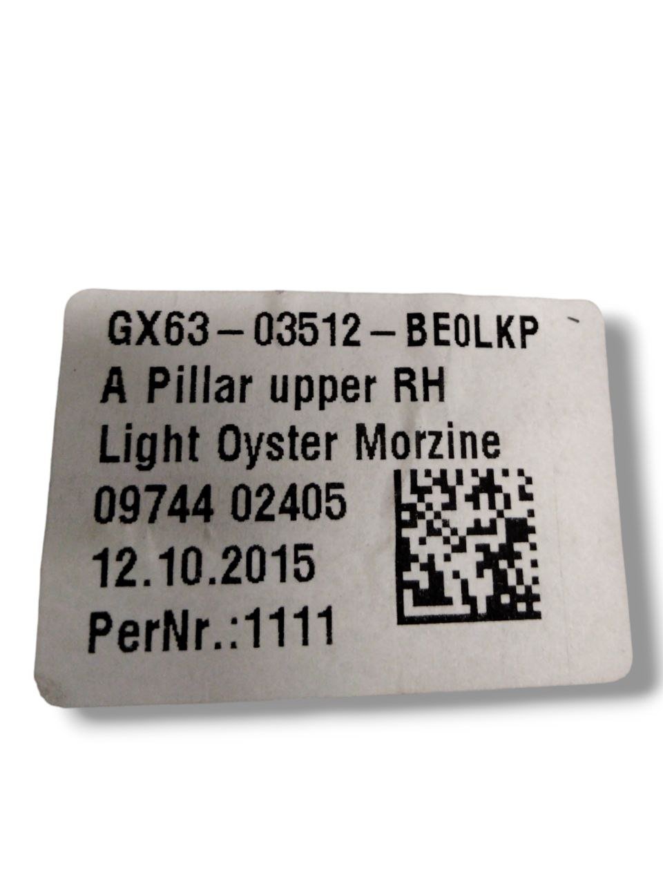 Rivestimento Colonna Pilastro Anteriore Destro dx Jaguar XE /XF (2017) cod.GX6303512 - F&P CRASH SRLS - Ricambi Usati