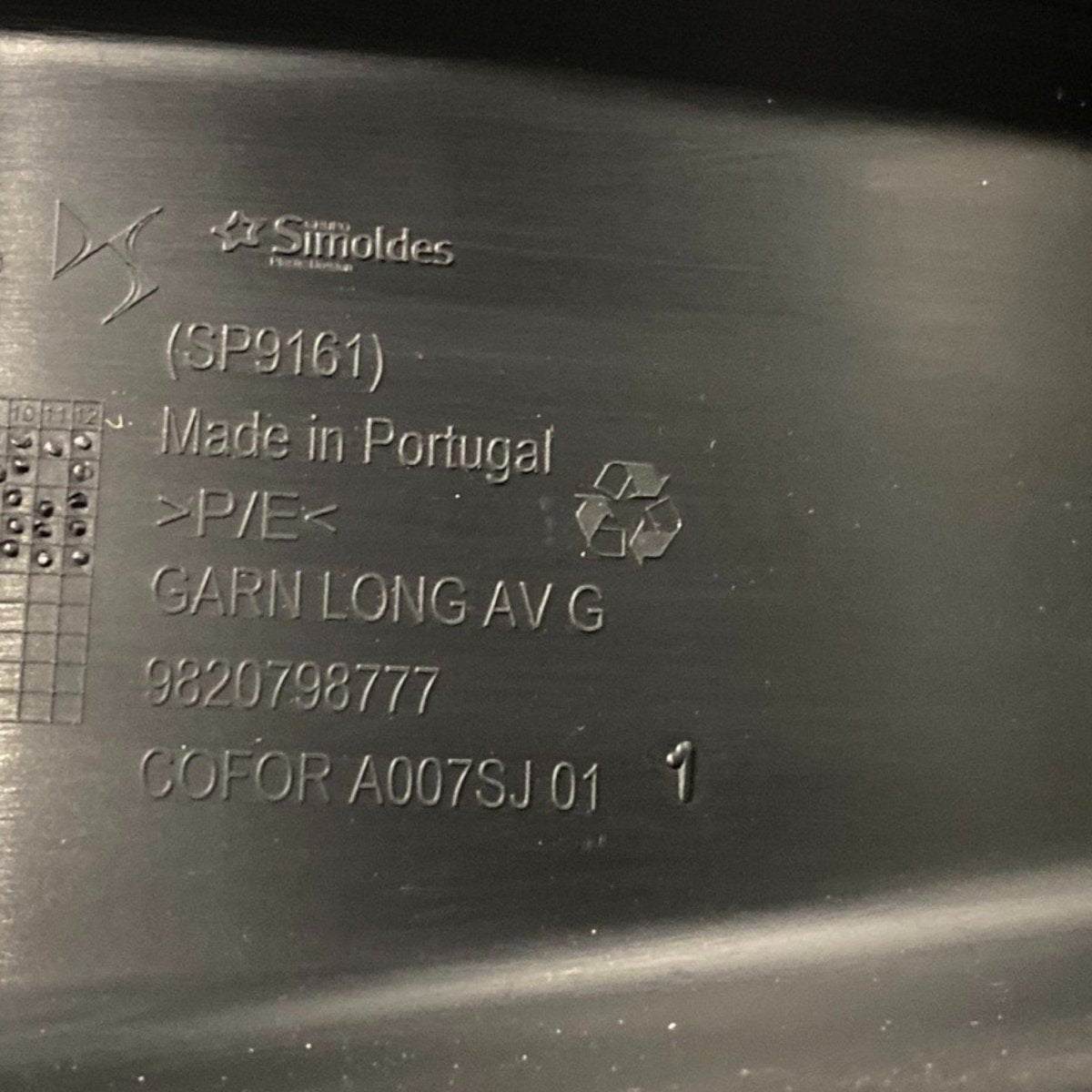 Rivestimento inferiore montante b sinistro (sx) peugeot 2008 ii (2019 - ) Cod: 9820798777 - F&P CRASH SRLS - Ricambi Usati