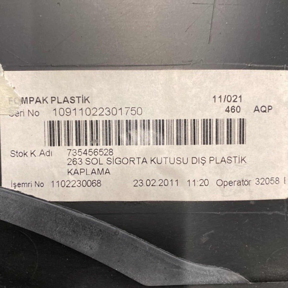 Dashboard lower trim / molding fiat doblo Code: 735456528 (2009 - 2022) - F&P CRASH SRLS - Used Parts