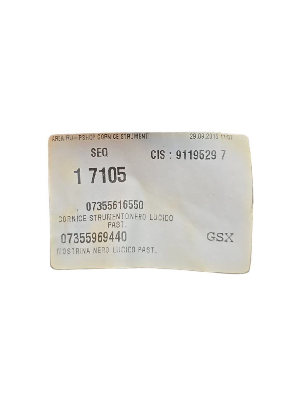 Dashboard Cover / Trim / Speedometer Fiat Panda 312 (2012 >) Code: 07355616550 - F&P CRASH SRLS - Used Parts