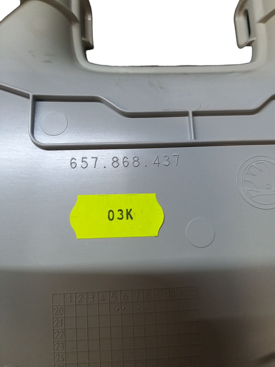 Rivestimento / Modanatura Interna + Spia Airbag Skoda Kamiq ( 2018 &gt; ) Cod : 657868437 - F&amp;P CRASH SRLS - Ricambi Usati