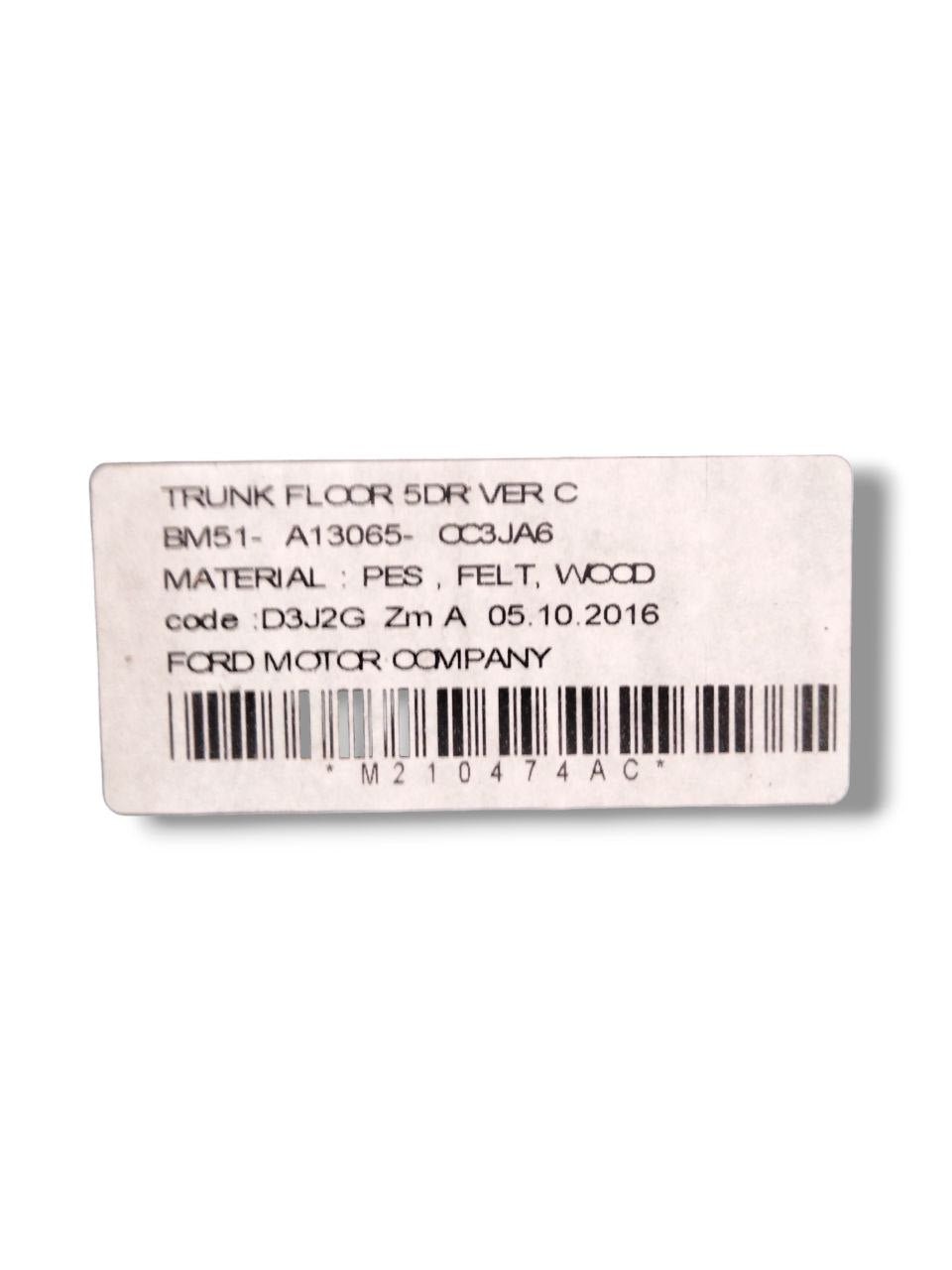 Carpet Covering / Loading Floor Rear Hood Ford Focus III series (2011 - 2018) sedan code.BM51A13065 - F&P CRASH SRLS - Used Parts