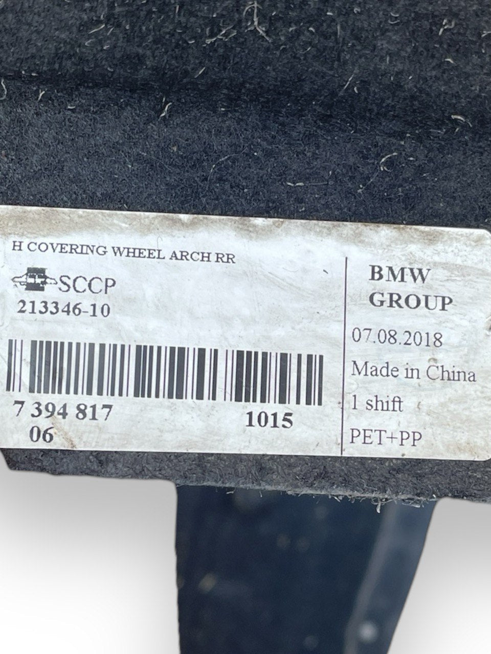 Wheel arch lining / rear left splash guard BMW X3 (G01) code:7394817 (2017>) - F&P CRASH SRLS - Used Parts