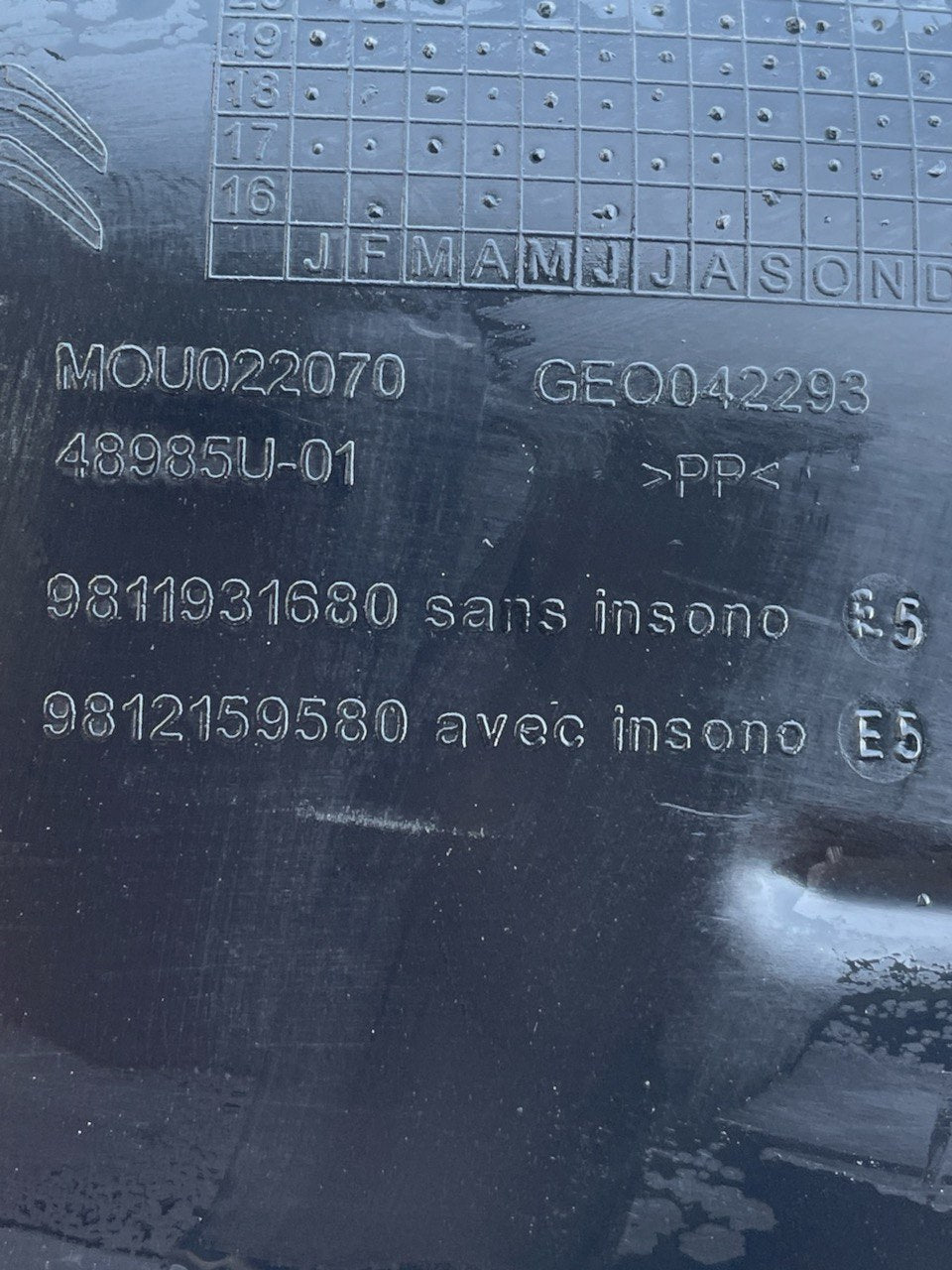 Rivestimento Passaruota/Parasassi posteriore Destro cod:9811931680 Citroen C3 III (2016 - 2023) - F&P CRASH SRLS - Ricambi Usati