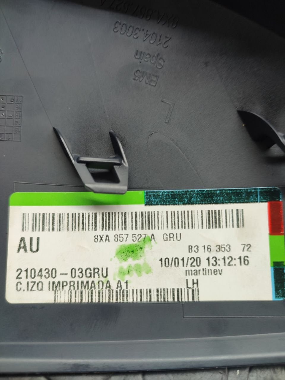 Rivestimento specchietto sinistro AUDI A1 (2010) - F&P CRASH SRLS - Ricambi Usati