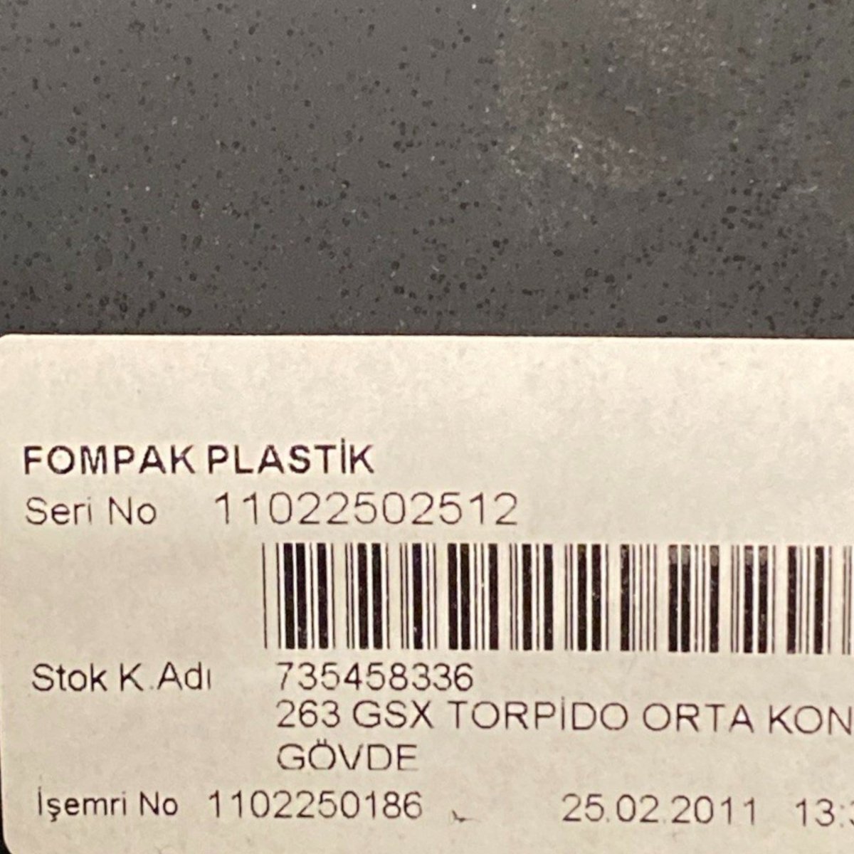 Central tunnel covering fiat doblo Code: 735458336 (2009 - 2022) - F&P CRASH SRLS - Used Parts