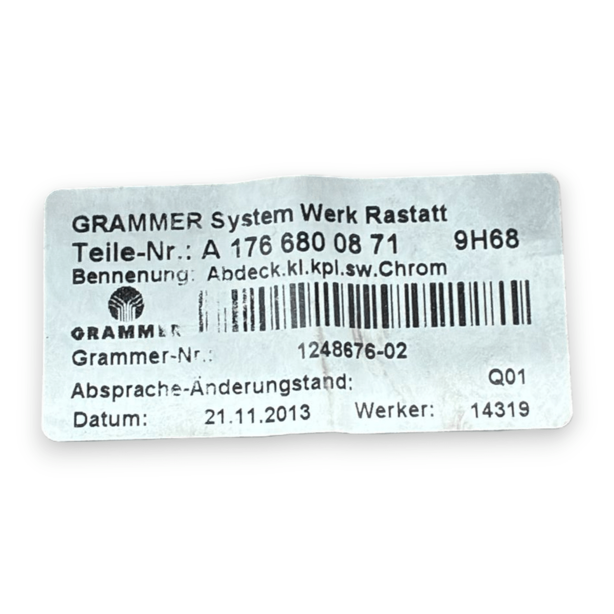 Central tunnel covering mercedes - benz class a w176 code:a1766800871 (2012 - 2018) - F&P CRASH SRL - Used Parts